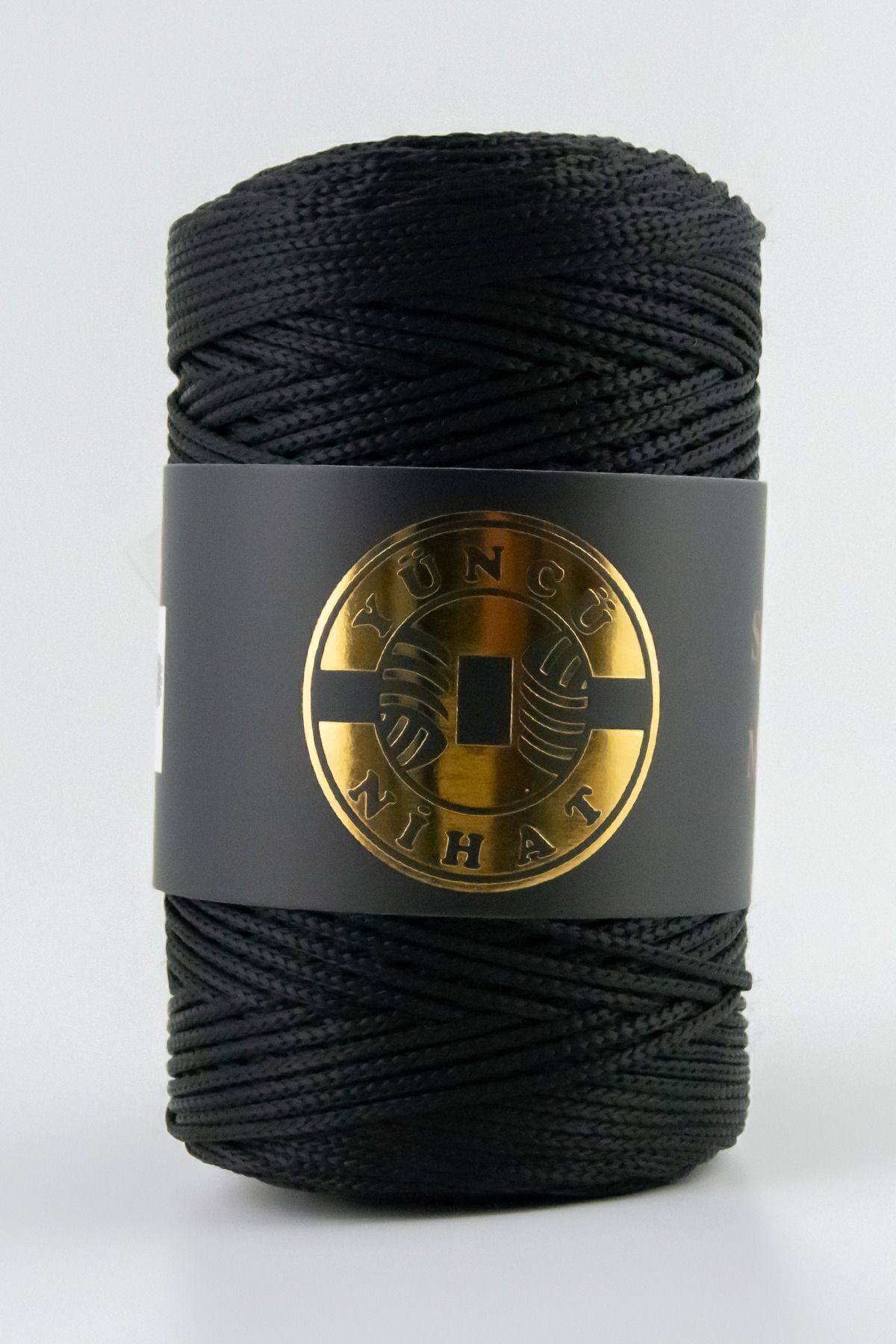 Yüncü Nihat 200 gr - 200 Mt - 2.5 Mm Siyah (185) Polyester Makrome Ipi Çanta Ipi Supla Ipi Örgü Ipi