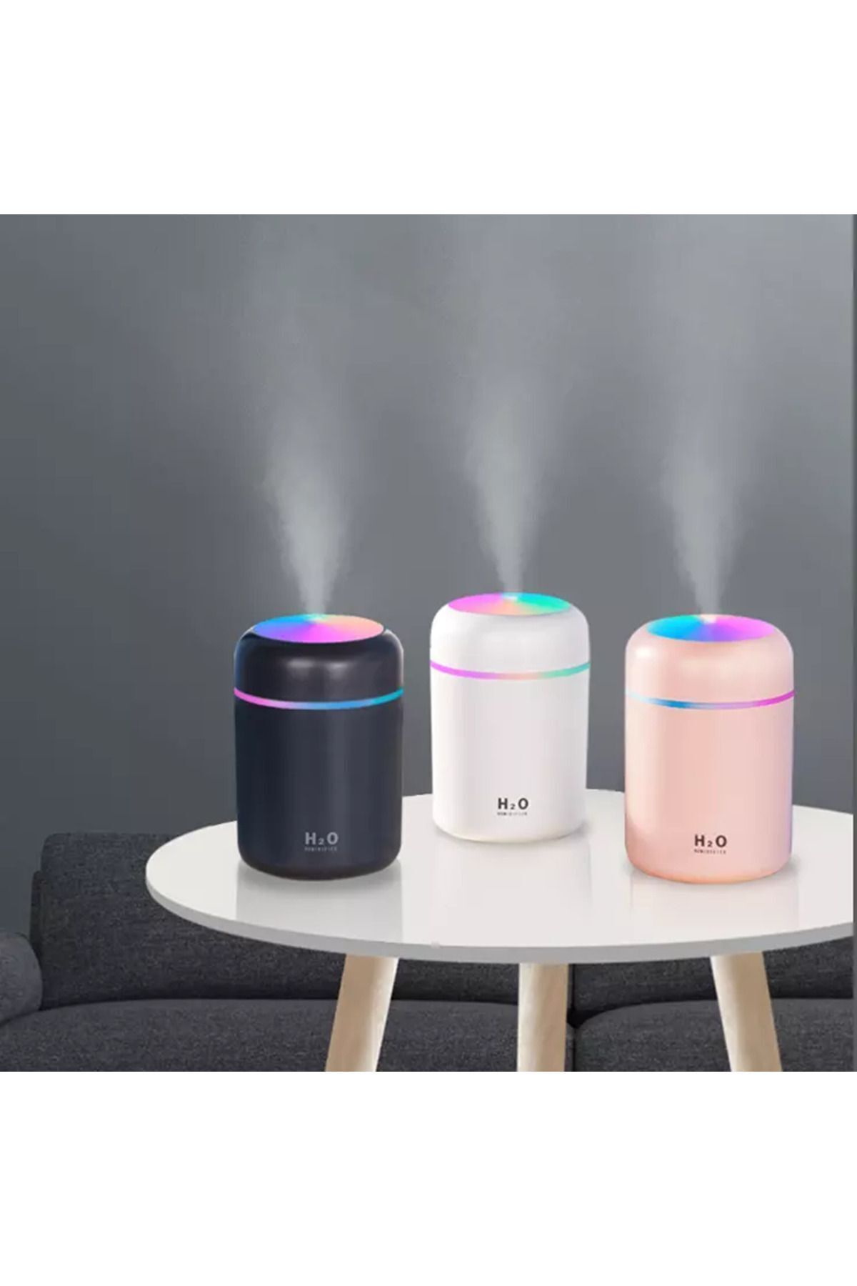 Havana Pembe Led Hava Nemlendirici Işıklı Oda Hava Nemlendirici Buhar Makinesi Ledli