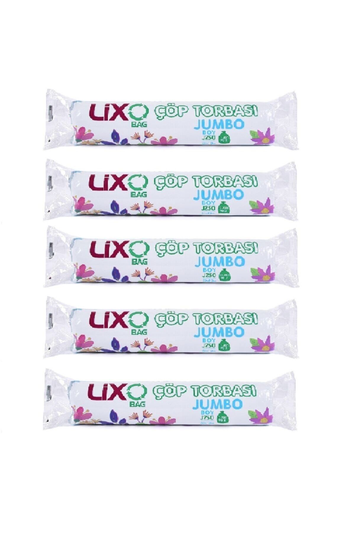 LİXO ÇÖP POŞETLERİ Jumbo Boy 90 Lt Çöp Poşeti 5 Paket 50 Adet 80*110 Cm