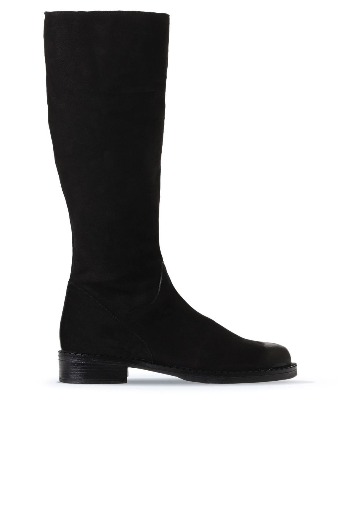 Bueno Shoes Siyah Nubuk Kadın Topuklu Çizme 01wv6000