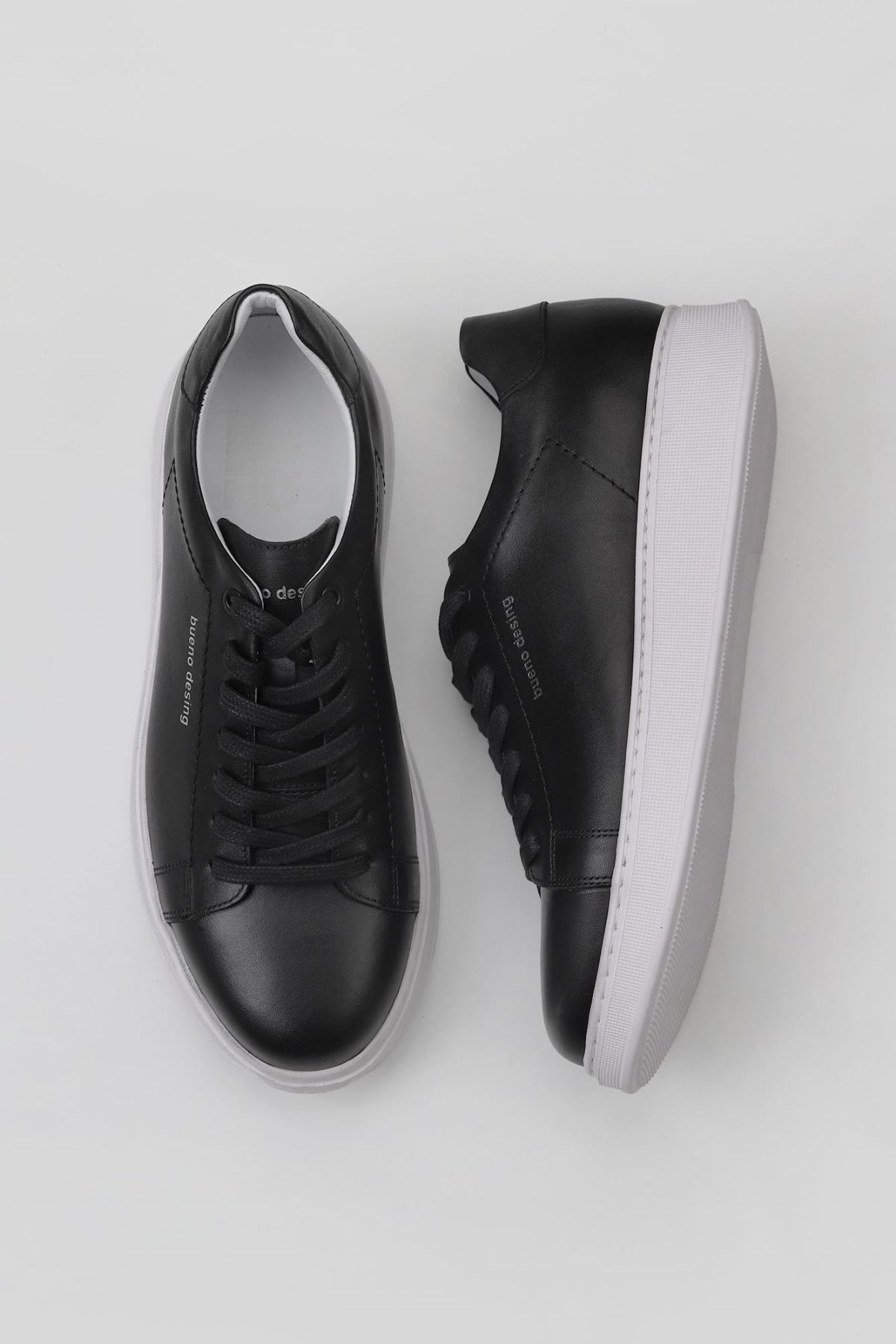 Bueno Shoes Siyah Atlas Deri Erkek Spor Ayakkabı 07m13722225