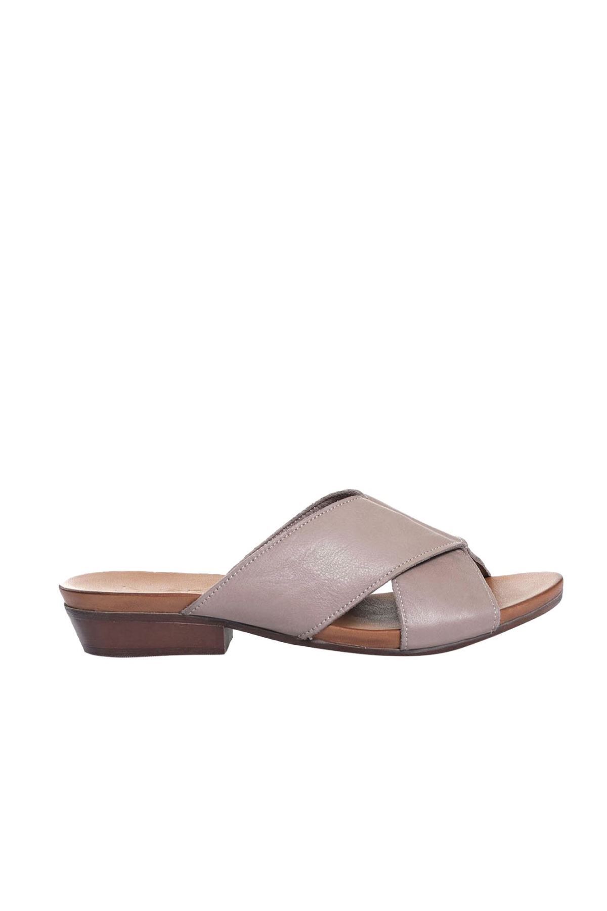 BUENO Shoes Gümüş Deri Kadın Topuklu Terlik 01wn0402