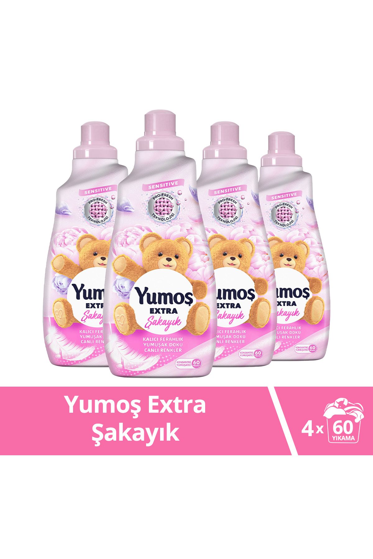 Yumoş Extra Konsantre Çamaşır Yumuşatıcısı Şakayık 1440 X4