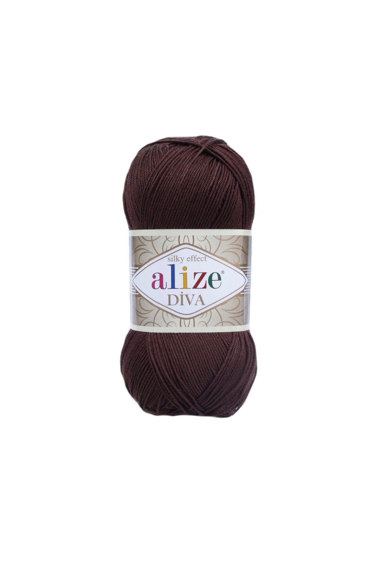 Alize Diva Merserize Ip - 26 Kahve - 100 Gr. 350 Mt(BOYUT OLARAK YÜN ÖRGÜ İPLERİNE GÖRE DAHA KÜÇÜKTÜR.)