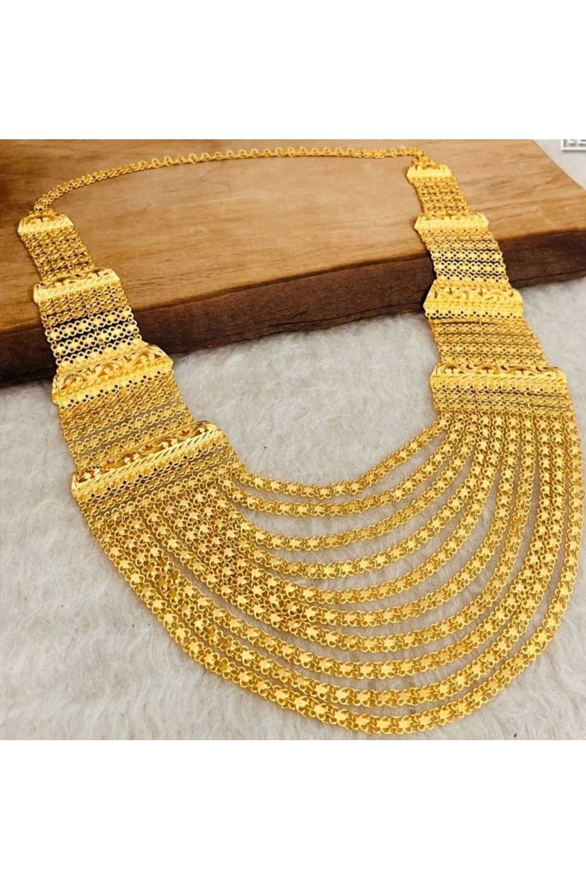 Mühür Niba_gold 10 Sıralı Madonna Yöresel Kolye