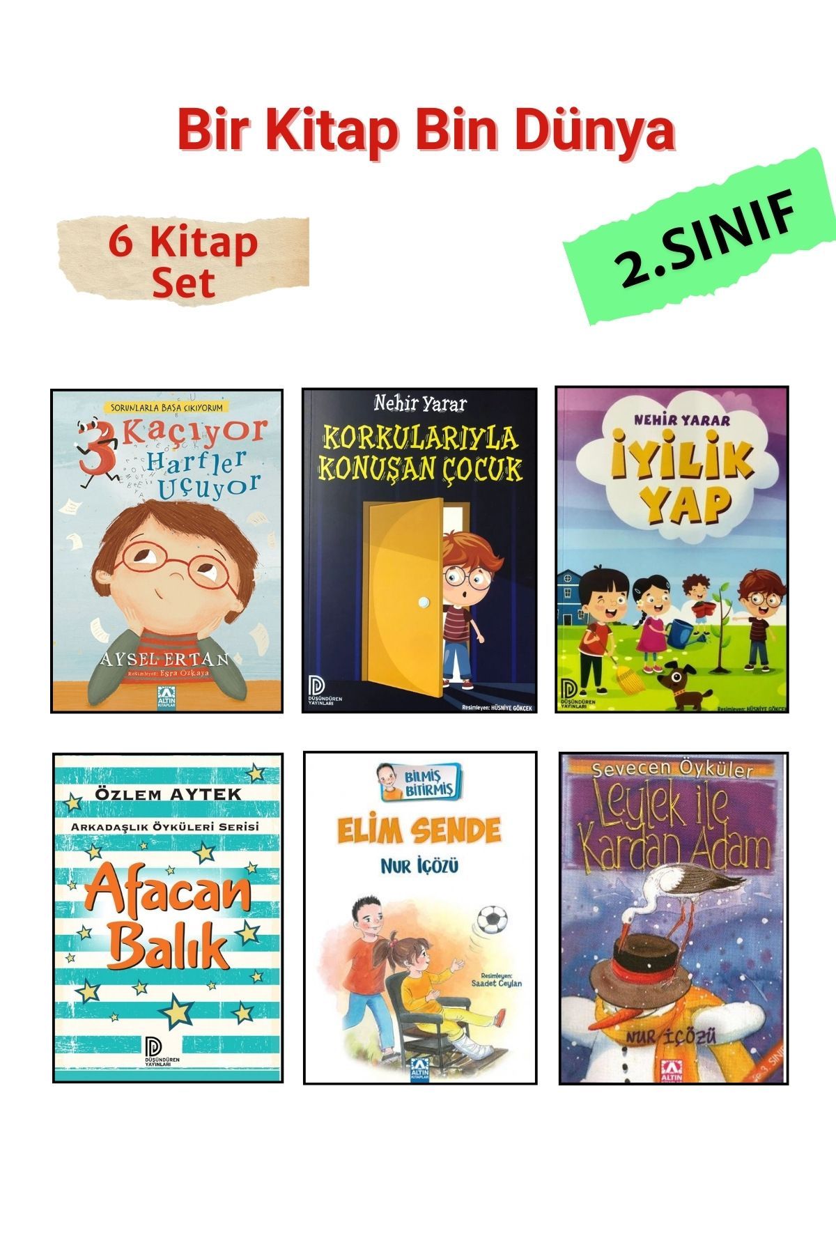 Altın Kitaplar "Bir Kitap Bin Dünya" - 2. Sınıf Okuma Kitapları Set - 2. Sınıf Hikaye-Roman 6 Kitap Set (Mamak)