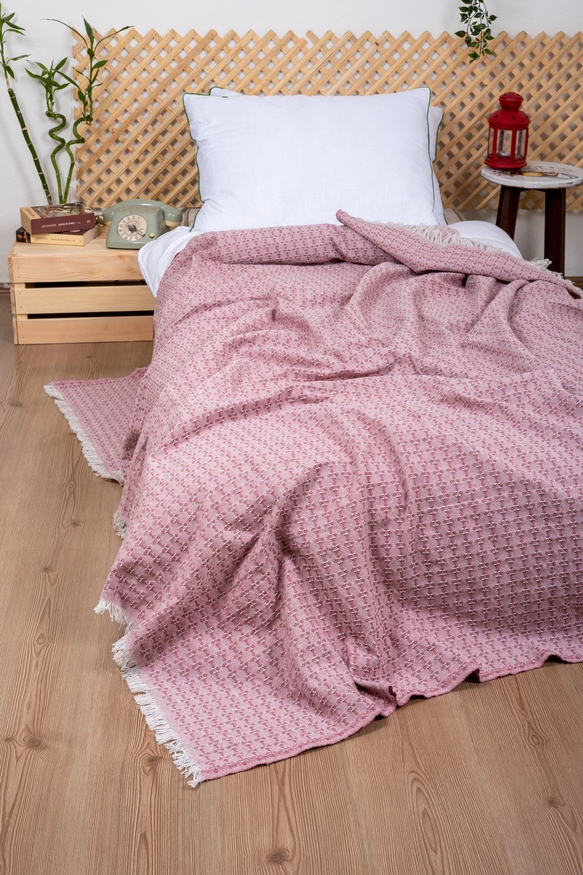 HOME MOD STORE Store Leodikya Tek Kişilik Saçaklı Pike Ve Yatak Örtüsü