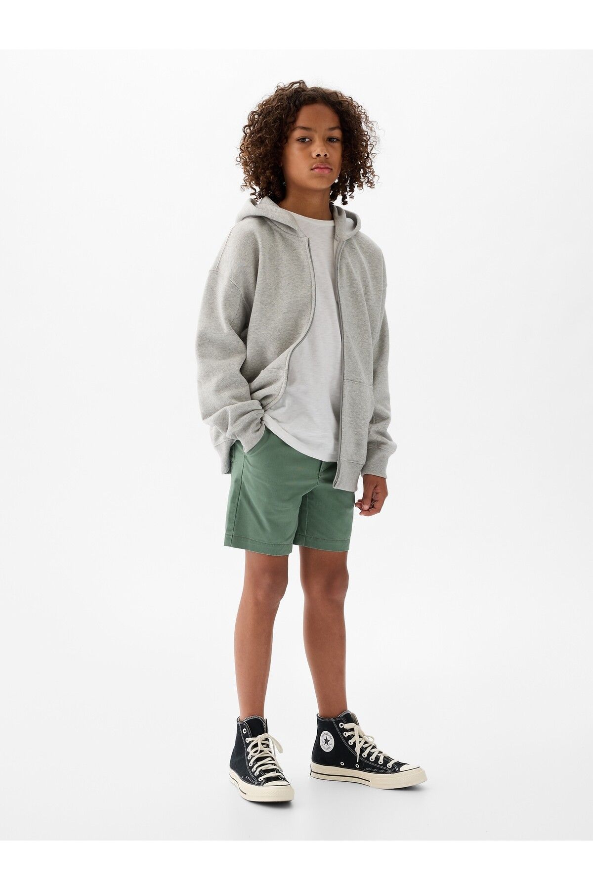 GAP Erkek Çocuk Yeşil Twill Easy Şort