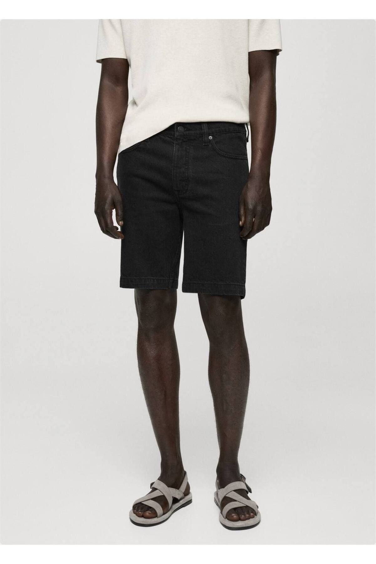 MANGO Man Regular fit denim bermuda şort
