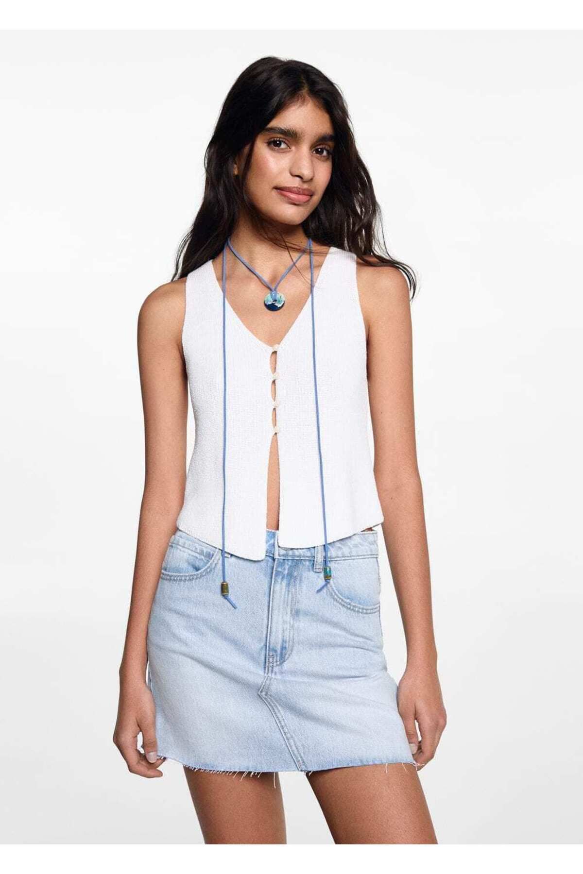MANGO Teen Denim mini etek