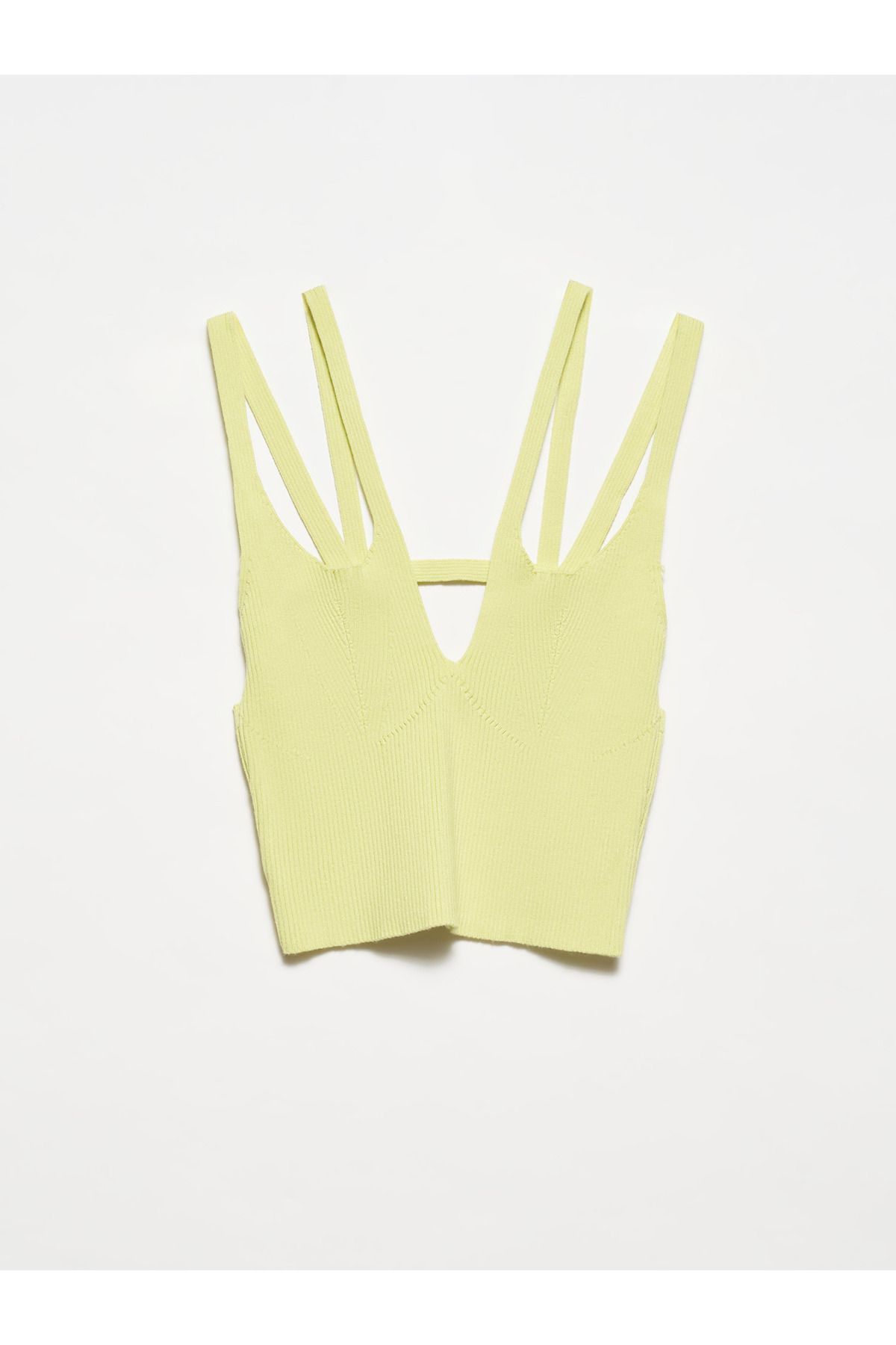 Dilvin 10340 Çift Askılı Triko Atlet-Lime