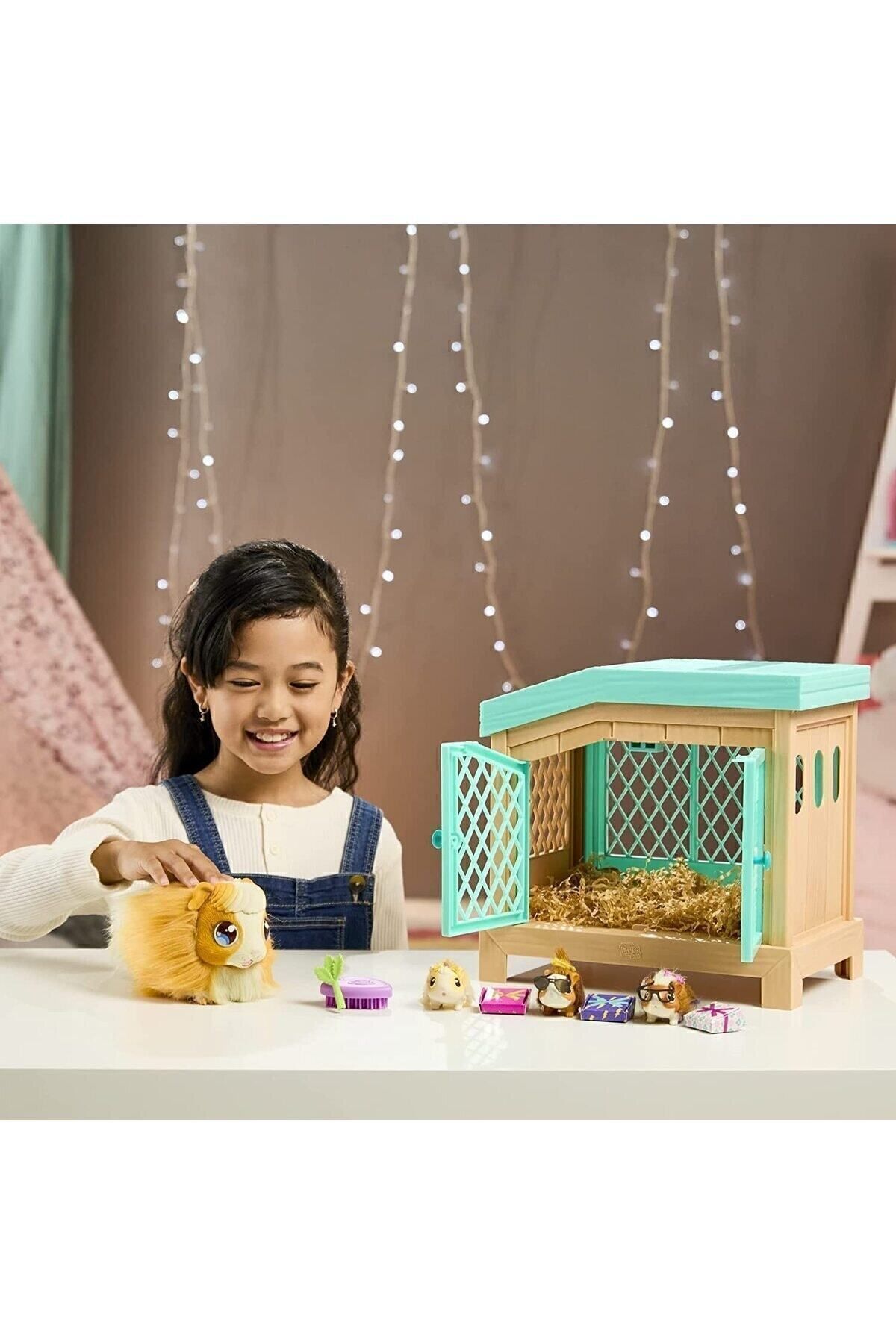 Cici Oyuncak Little Live Pets Mama Surprise Etkileşimli Gine Domuzu ve Kulübesi 3 Bebeği 20+ Ses ve Tepki