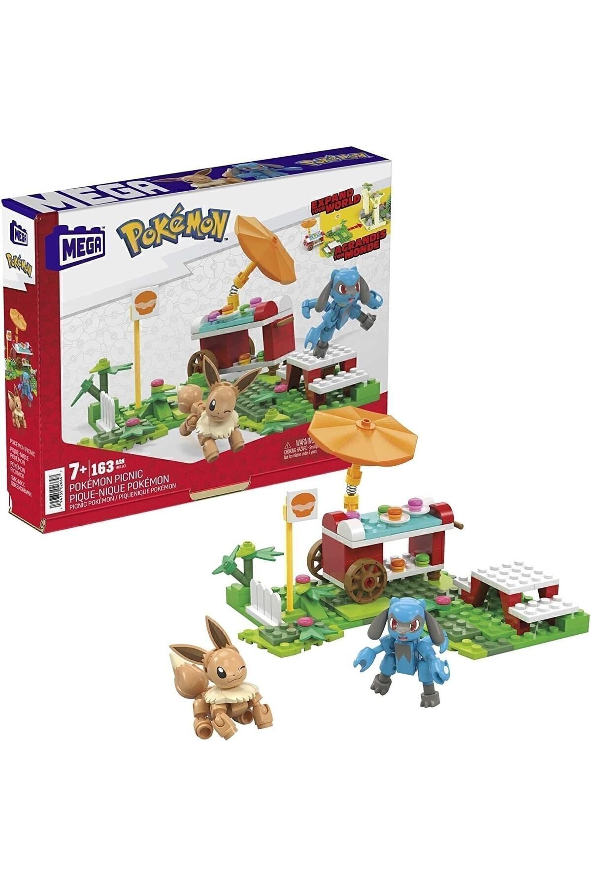 Mega Construx Pokemon Builder Picnic Toy Building Set Eevee And Riolu Figures Blok Yapımı Lego Oyunu