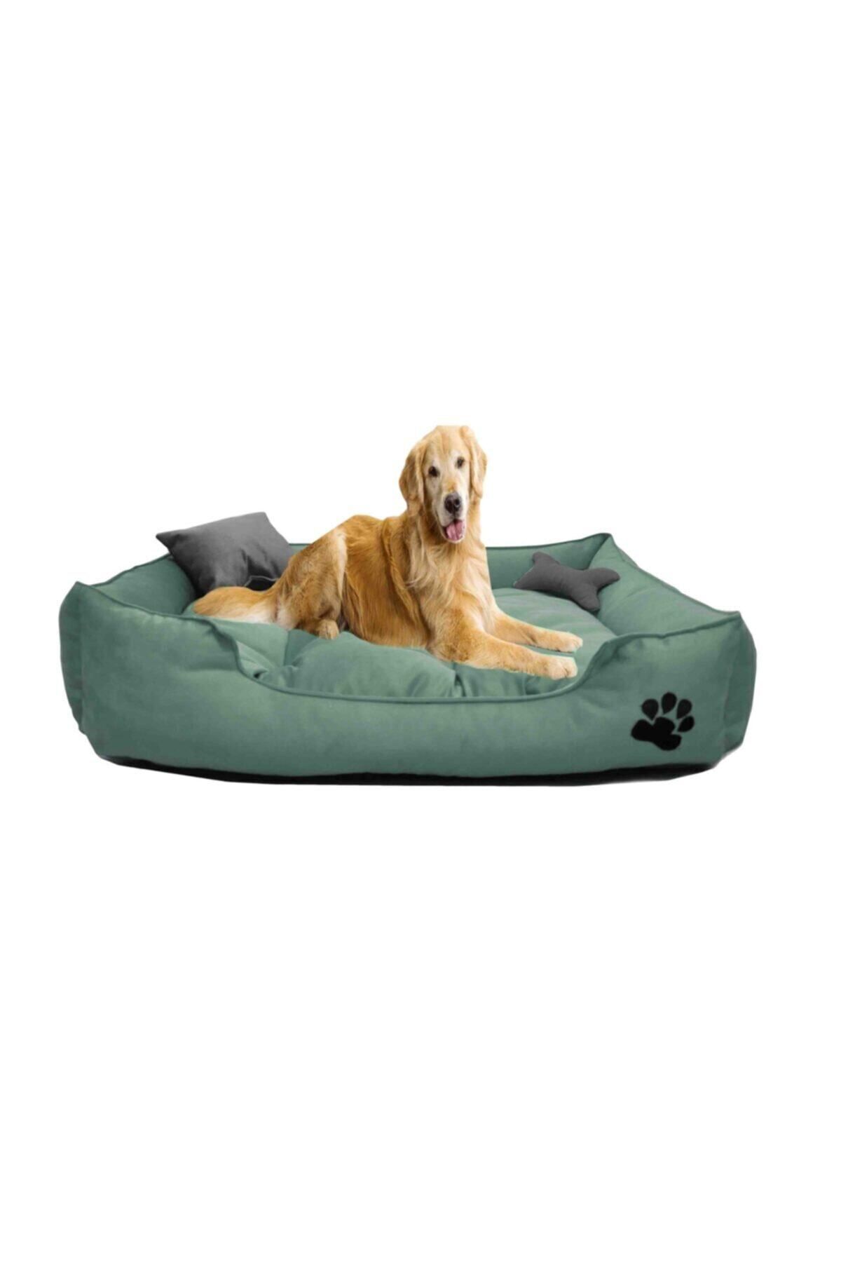 Mavi Vitrin Ultrasoft Büyük Irk Köpek Yatağı Yıkanabilir Yüksek Kaliteli Kumaş Pati Işlemeli