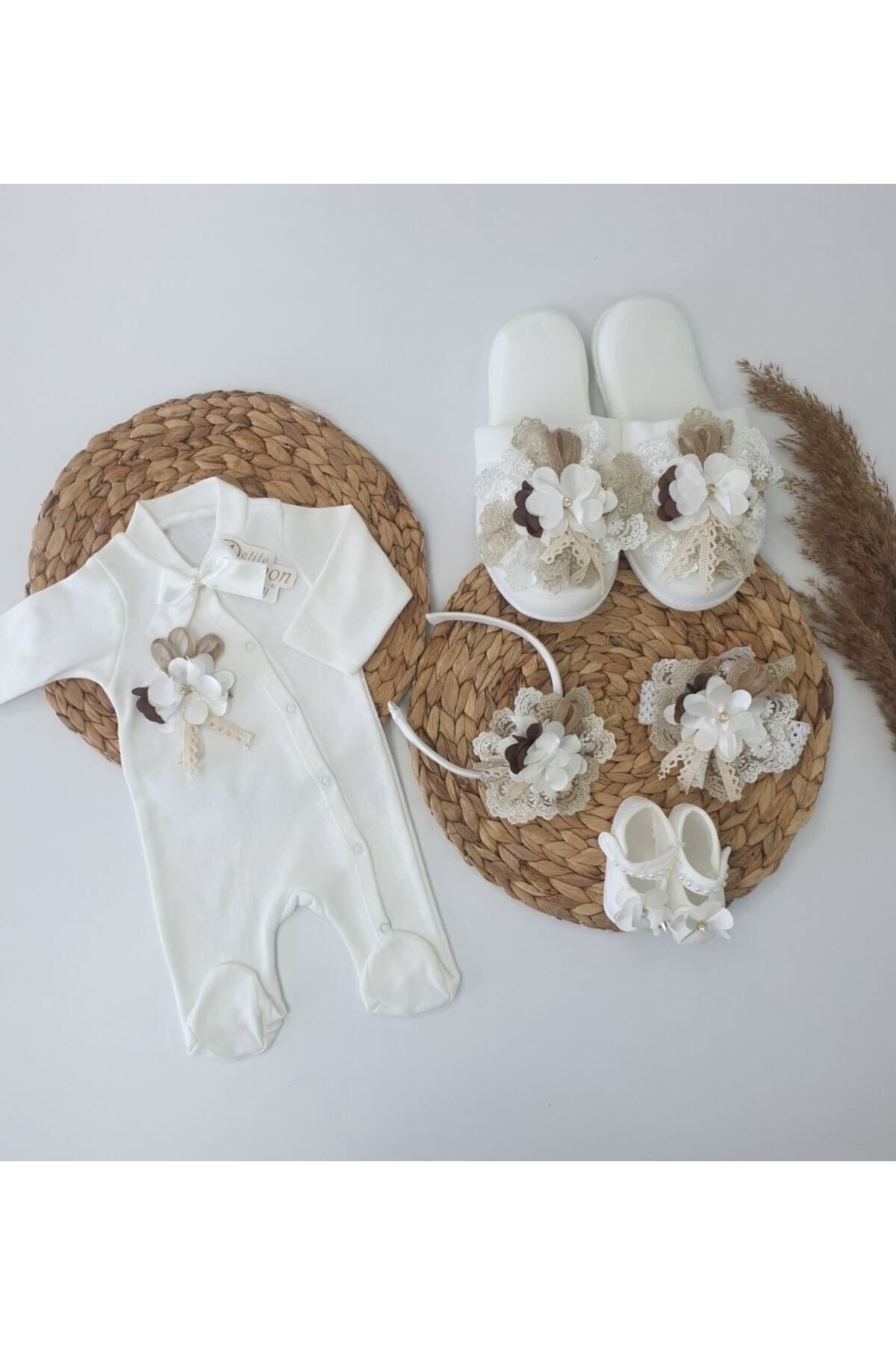 Cherub Baby Anne Bebek Lohusa Set Tulumlu Çiçekli (KUTUSUZ) (DÜZ TÜLLÜ)