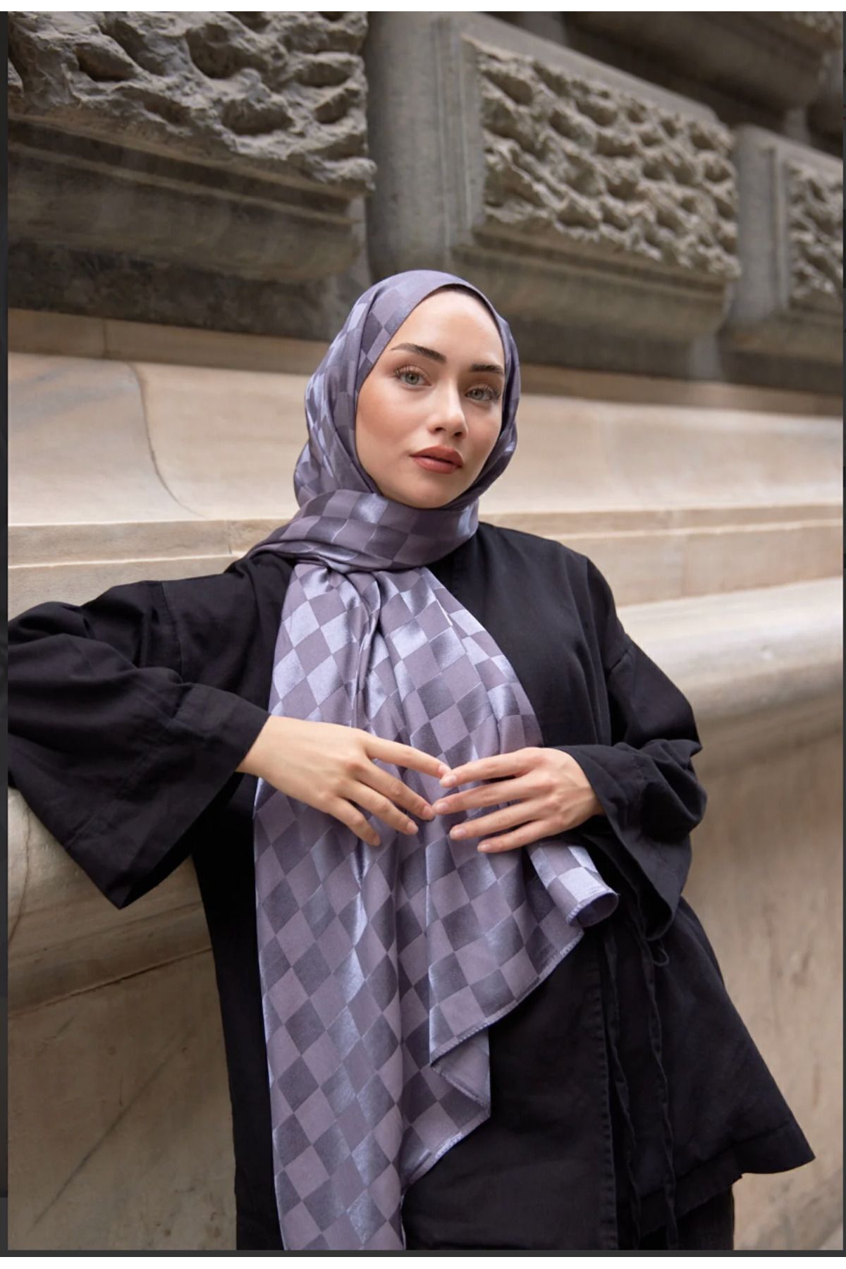 Bonjela Dama Desen Pamuklu Jakar Şal