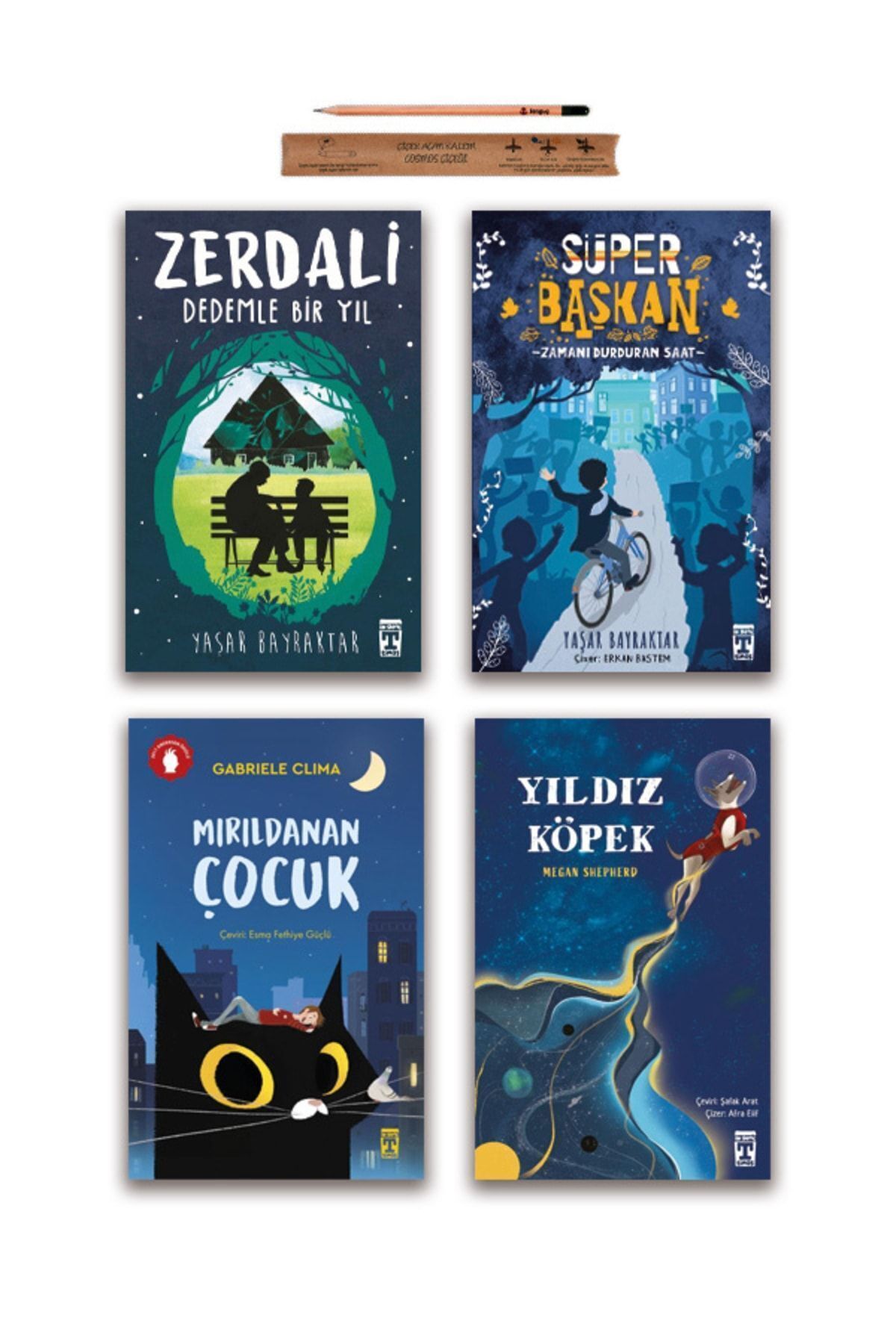 Timaş Yayınları Süper Başkan - Zerdali - Mırıldanan Çocuk - Yıldız Köpek Set 4 Kitap
