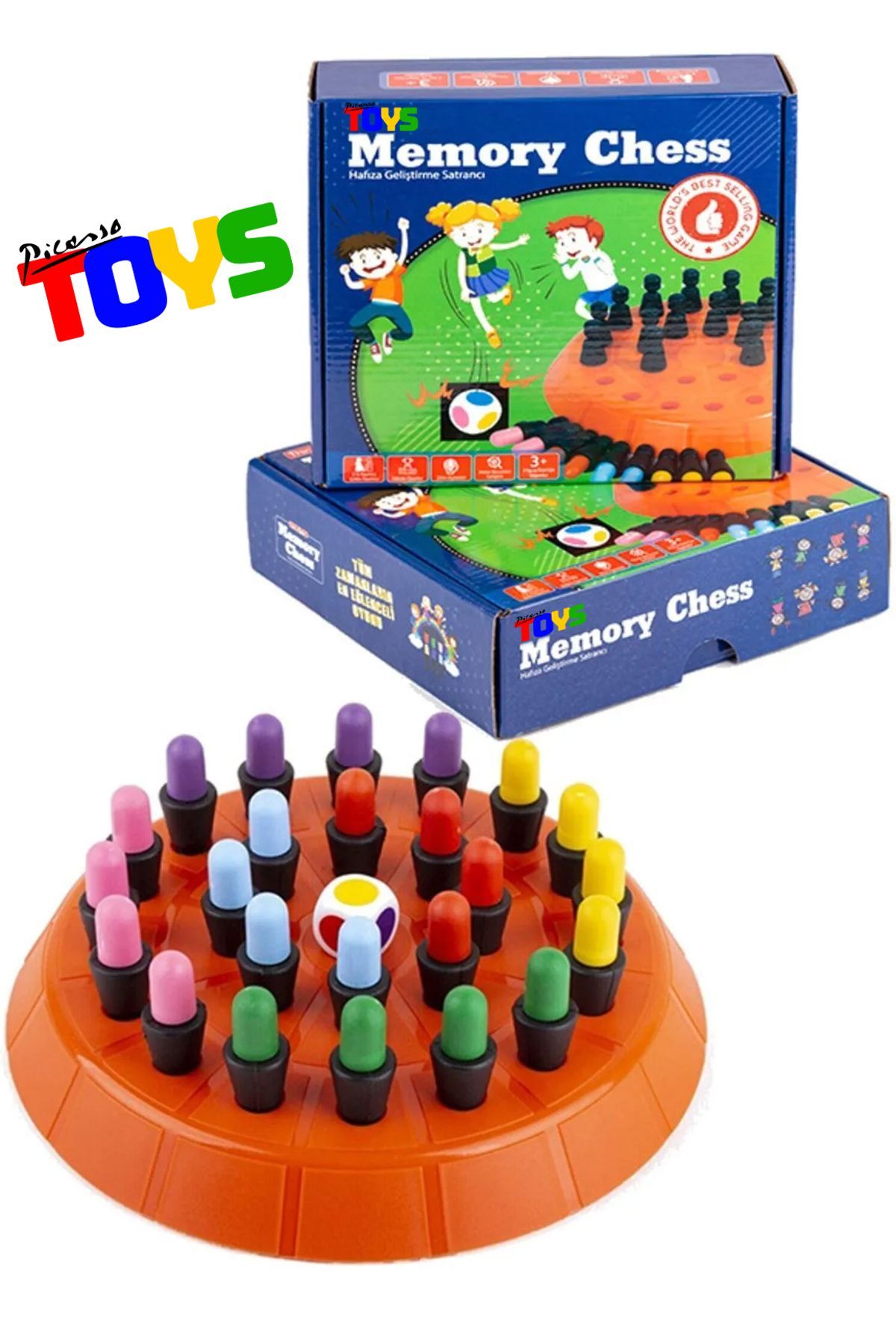 Picasso Toys Memory Chess Hafıza Satranç Oyunu Hafıza Geliştirme Renk Eşleştirme Oyunu