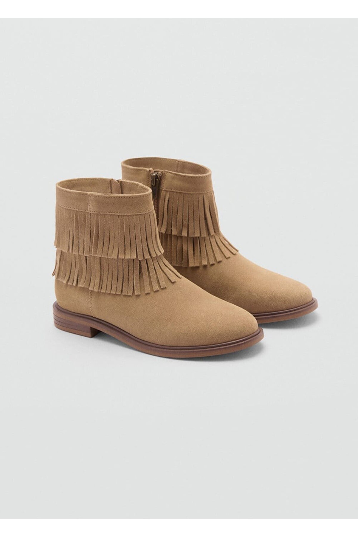 MANGO Kids Püsküllü Deri Bot Çocuklar İçin Şık ve Konforlu Ayakkabı