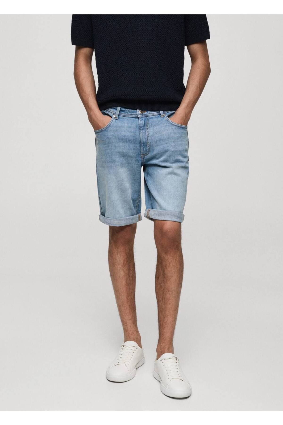 MANGO Man Slim fit kot bermuda şort
