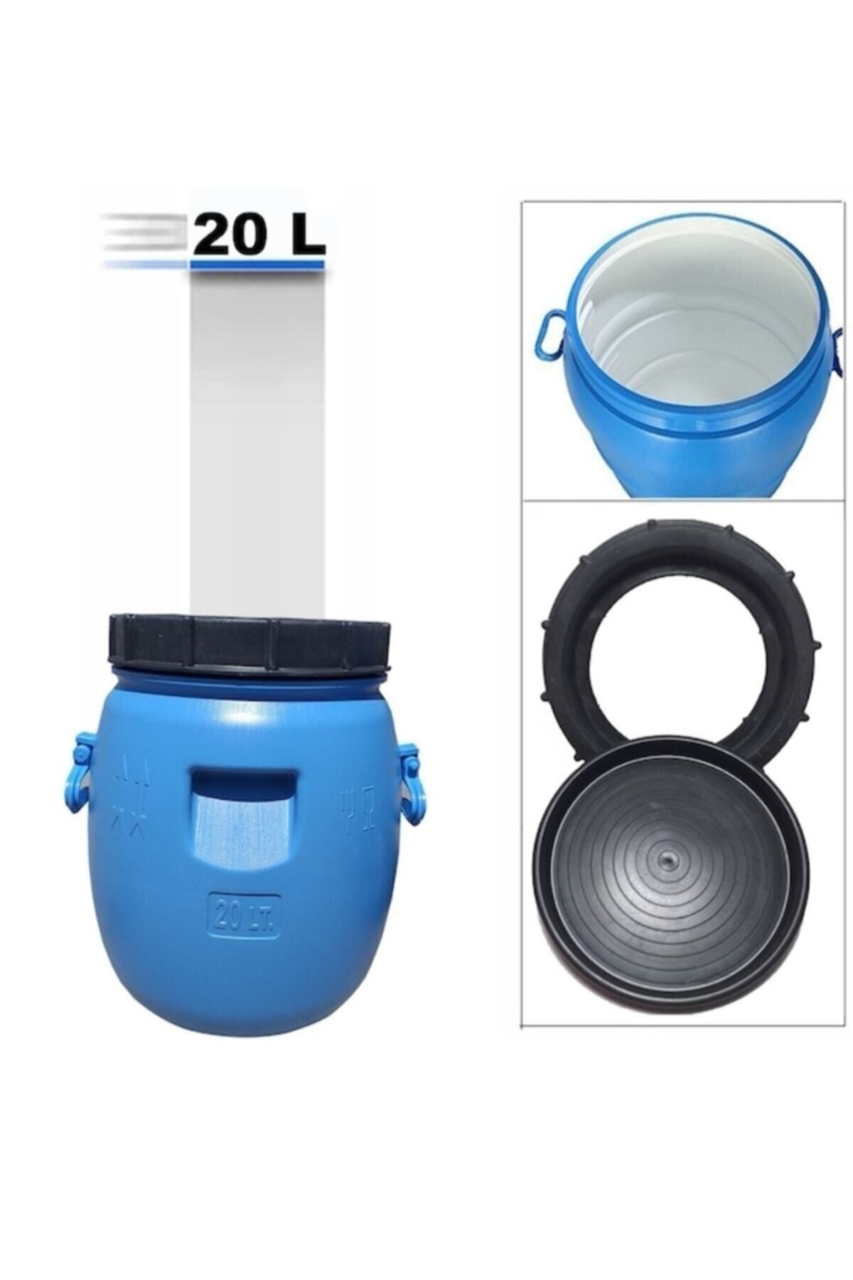 ŞEN PLASTİK 20 Lt Litre Varil Içi Beyaz Plastik Zeytin Turşu Bidon