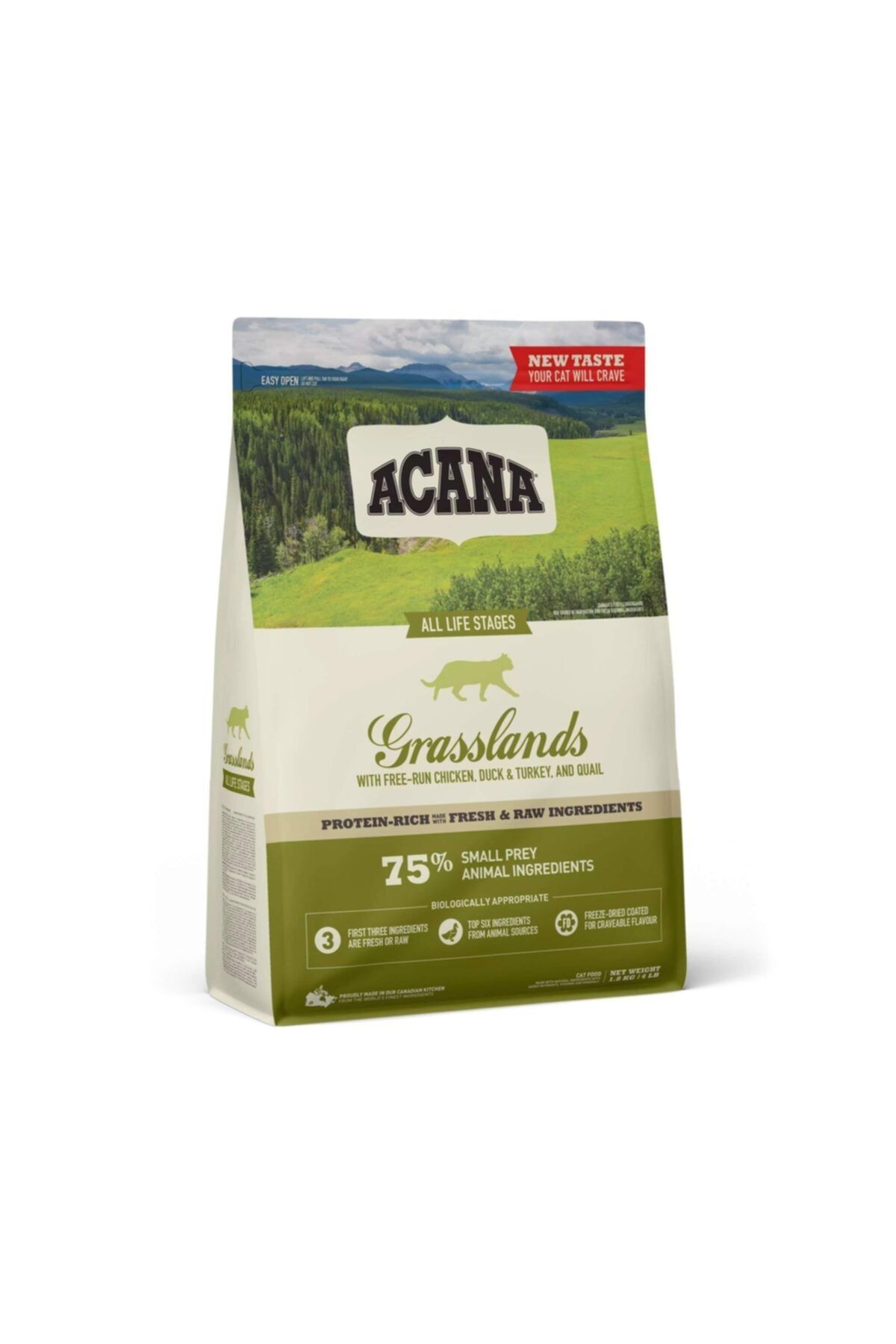 Acana Grasslands Ördekli Ve Tavuklu Tahılsız Kedi Maması 1,8kg