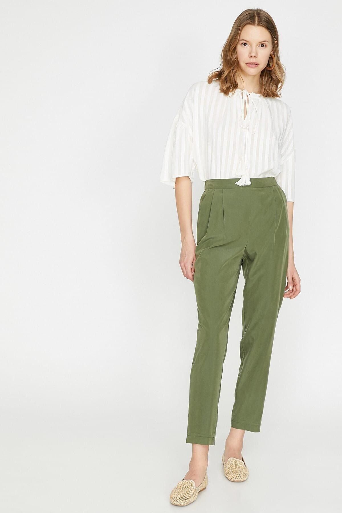Koton Kadın Yeşil Pantolon