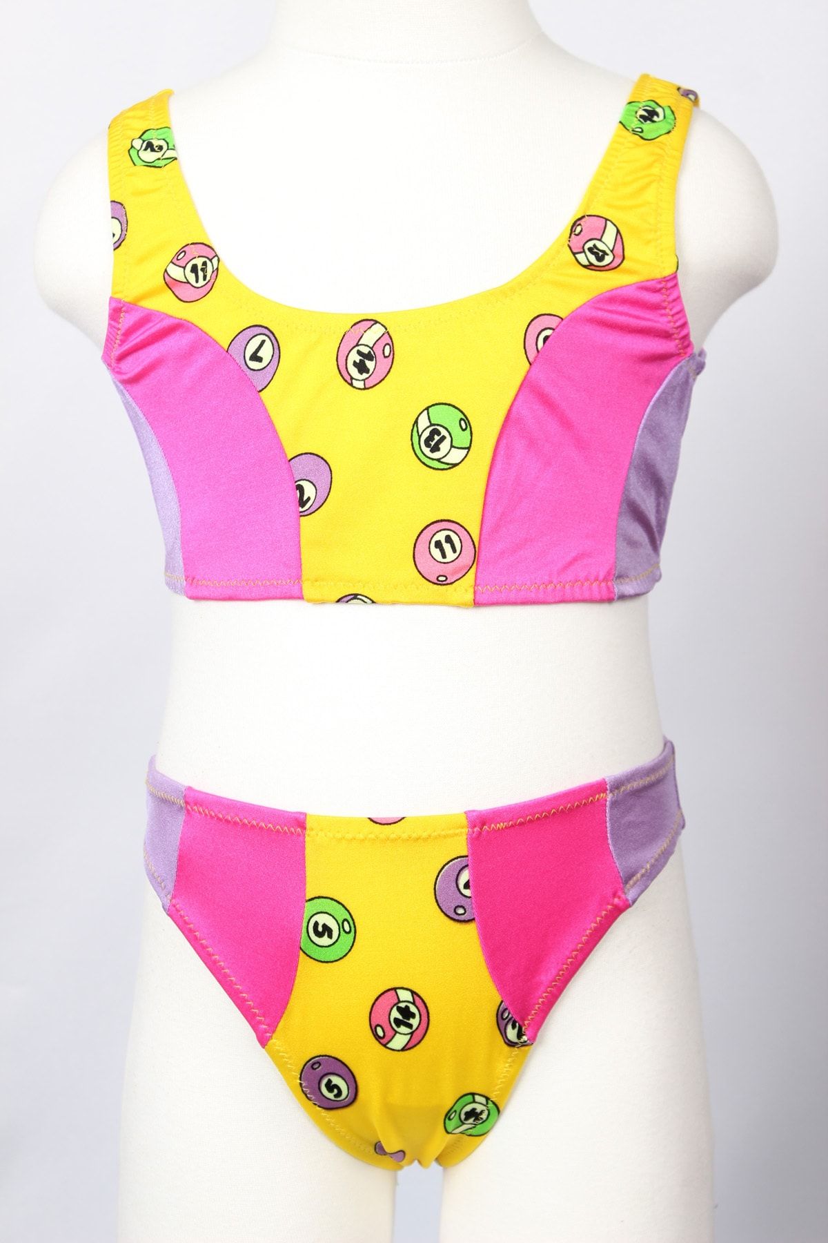 Sude Ayl Kız Çocuk Sarı Bustiyer Model Empirme Alt Üst Bikini Takım 114