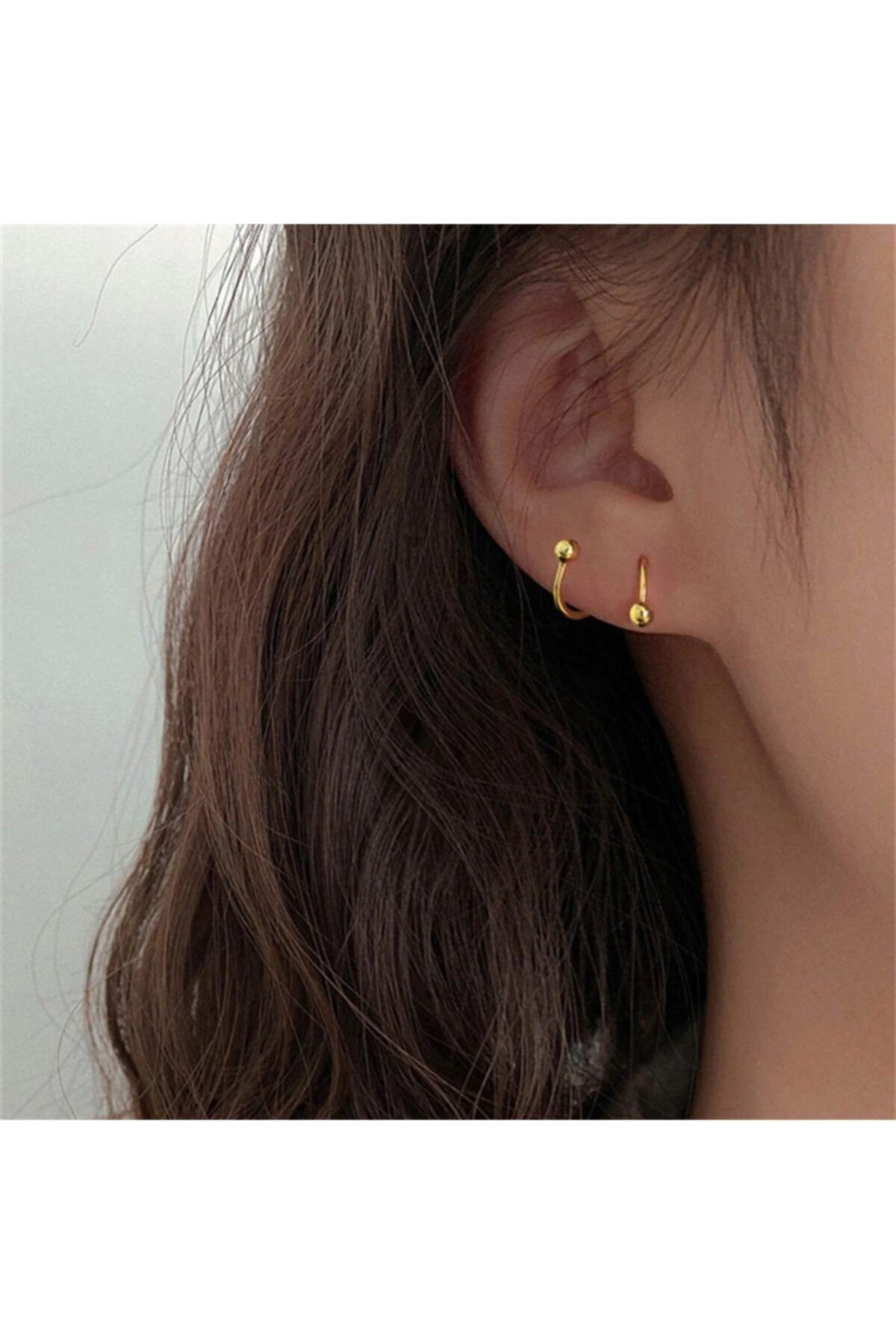 Erer Gümüş Çelik Toplu Tek Piercing Kıkırdak Küpe