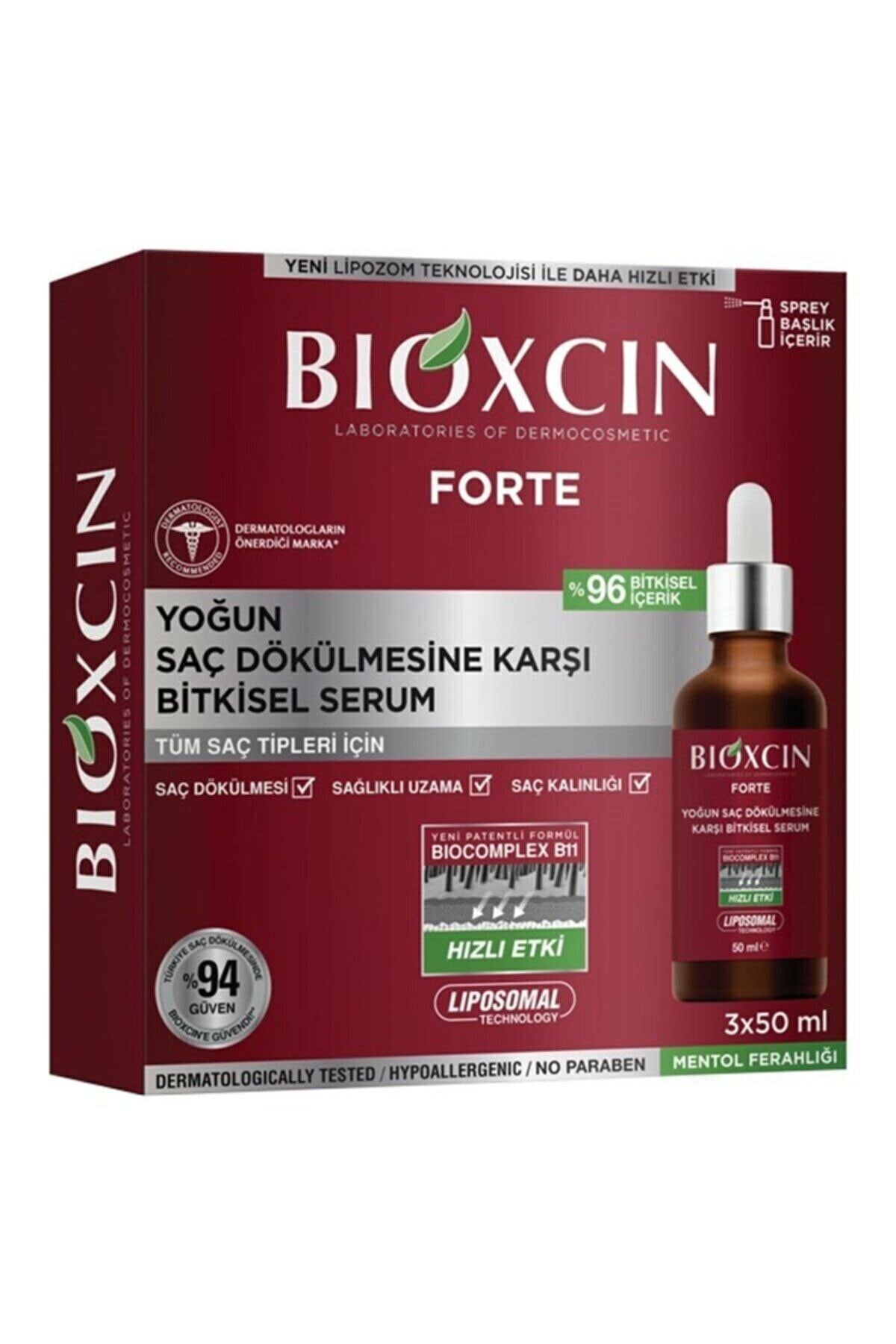 Bioxcin Forte Yoğun Saç Dökülmesine Karşı Bitkisel Saç Serumu 3 X 50 Ml Yeni Kutu, Yeni 50 Ml 3 Şişe
