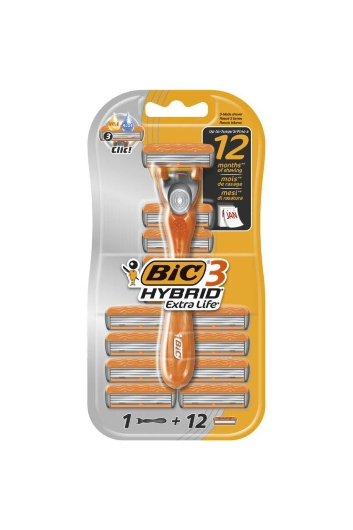 Bic Bıc 3 Hybrid Extra Life Tıraş Bıçağı 12 Kartuşlu