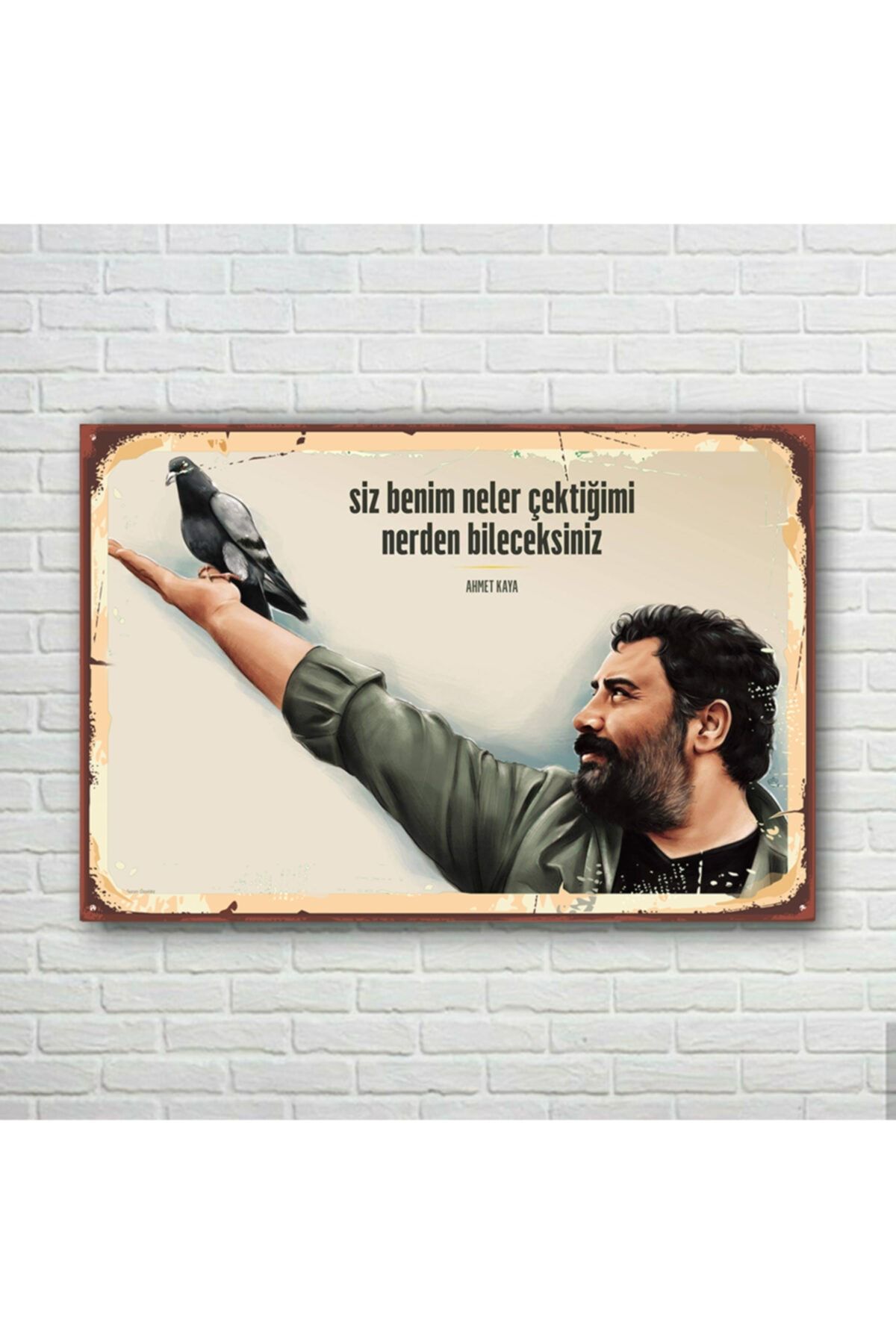 TRENDPOSTER Ahmet Kaya Retro Ahşap Poster