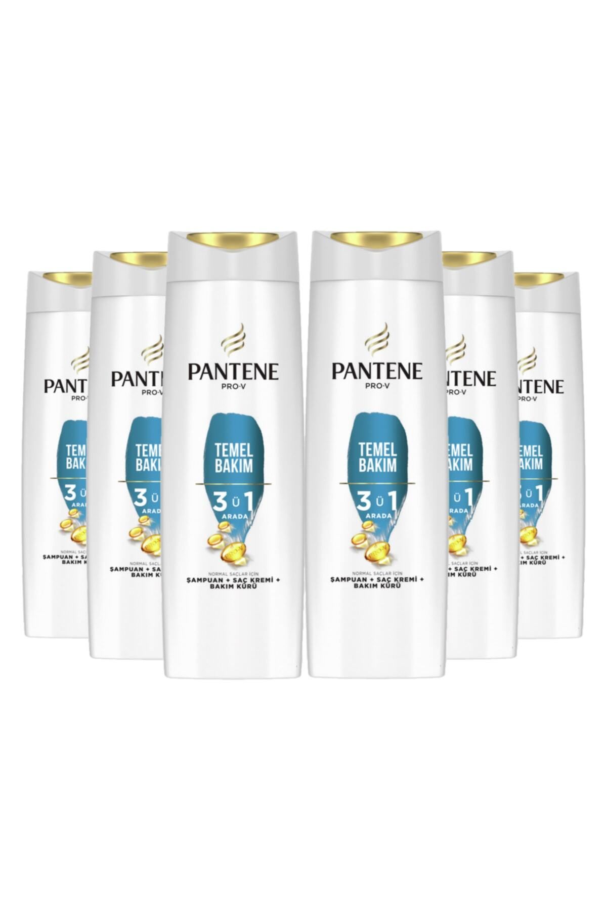 Pantene 3'ü 1 Arada Temel Bakım Şampuan 350 ml 6 Adet