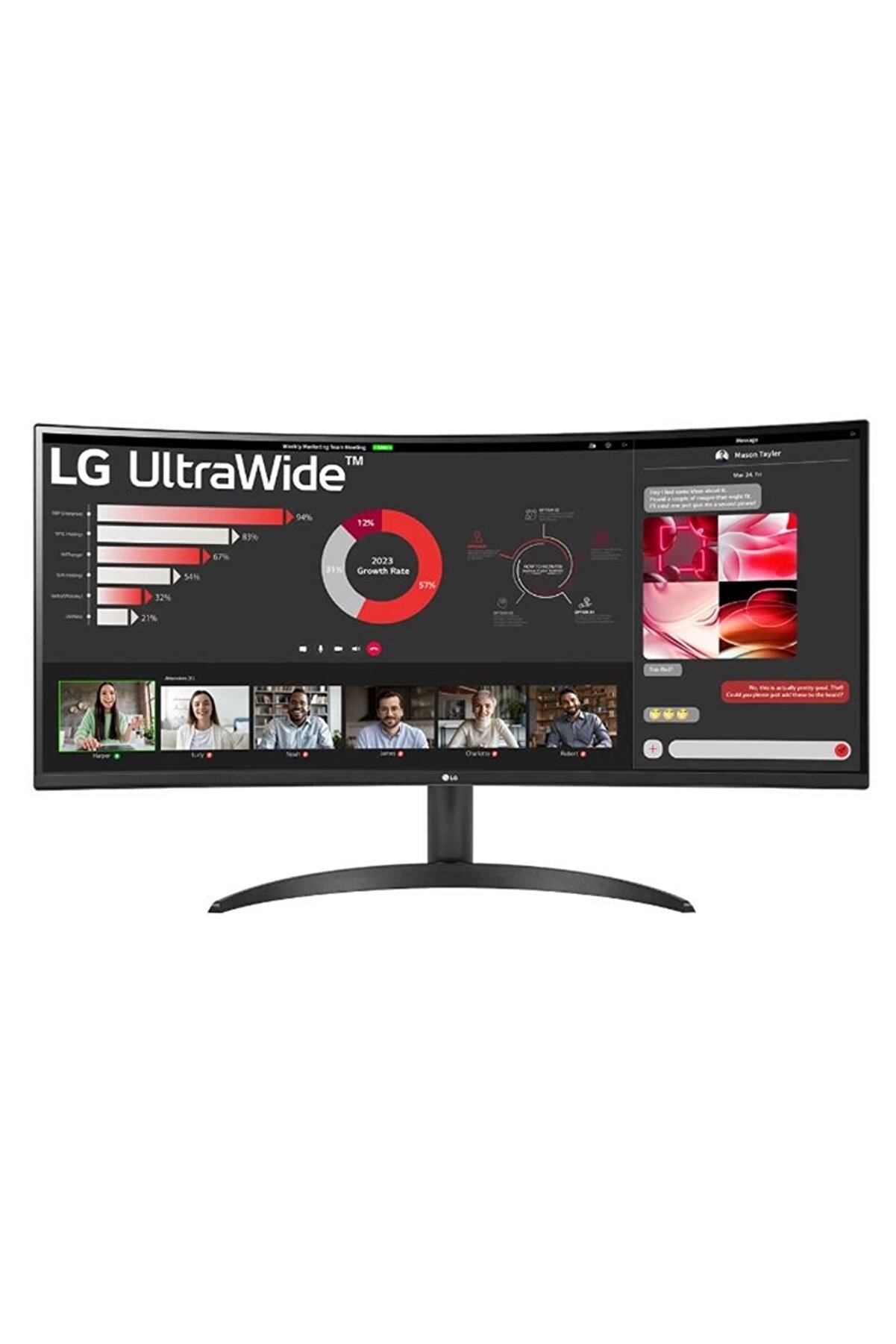 34 LG 34WR50QC-B VA 5MS 100HZ 2XHDMI DP QHD 3440X1440 FREESYNC CURVED VESA SIYAH