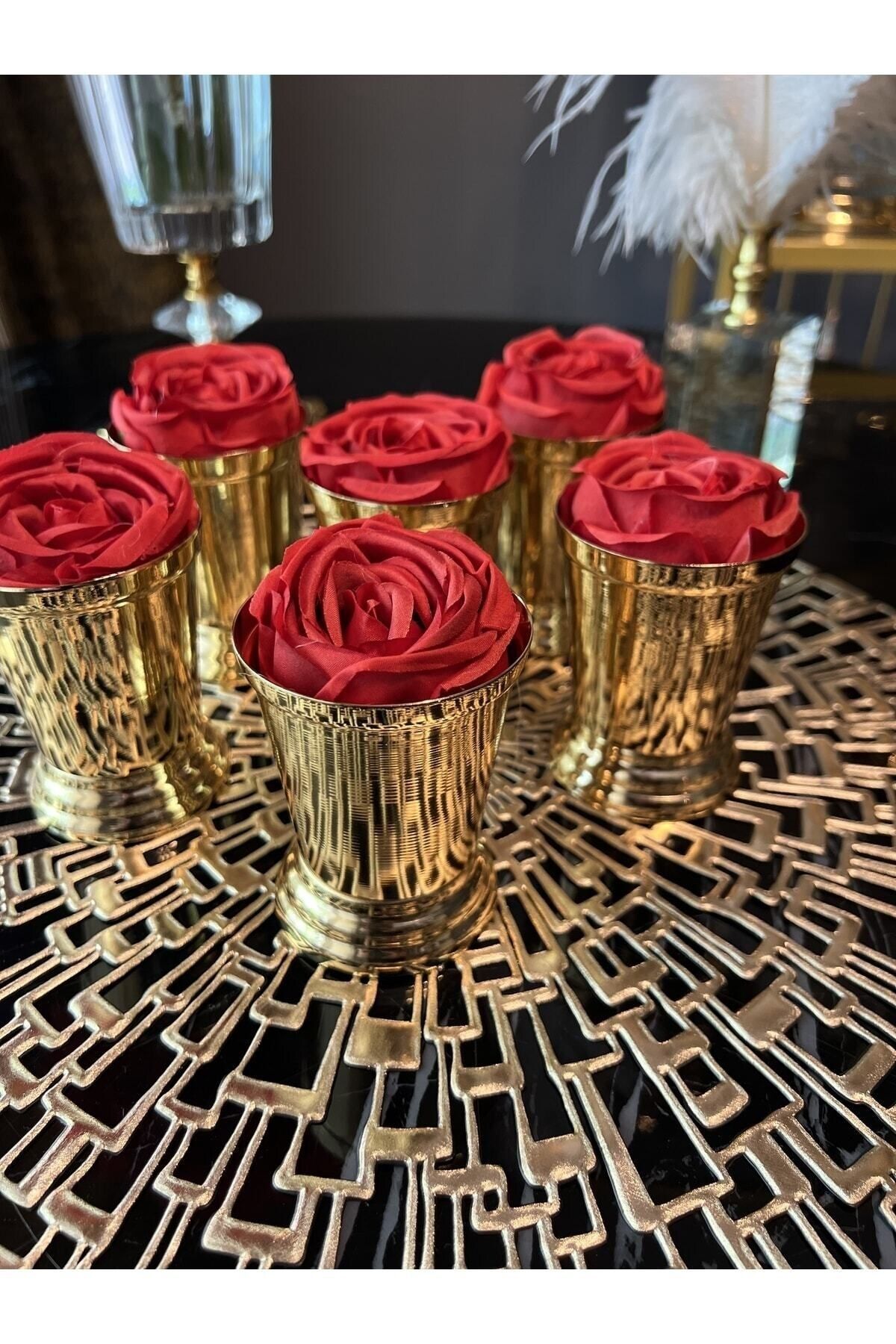 GÜLHOME Gold 6 Adet Gül Kovası