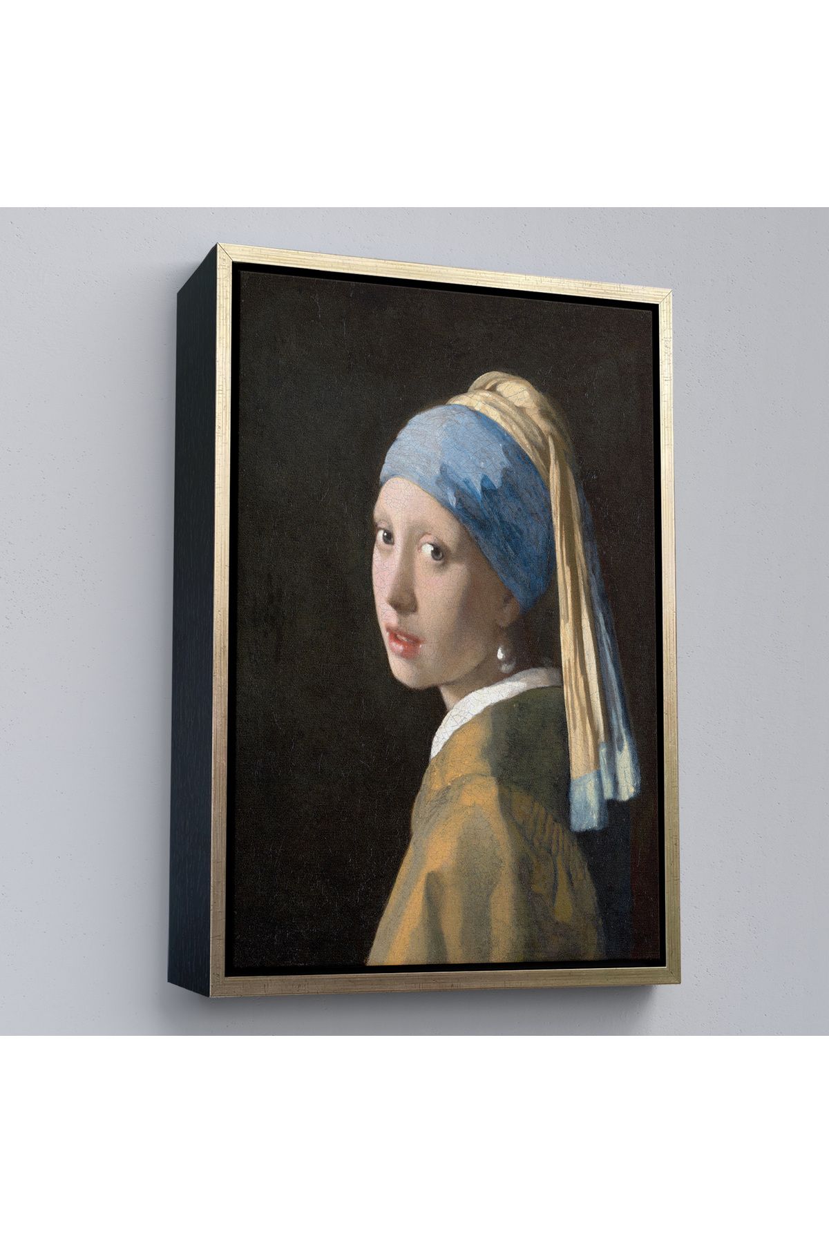 Genel Markalar Çerçeveli Johannes Vermeer - İnci Küpeli Kız Tablosu - Girl With A Pearl Earring-7309