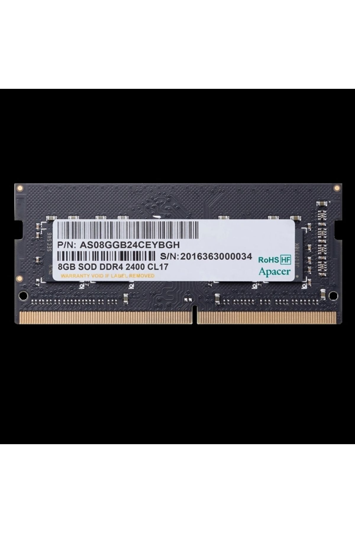 Apacer 8gb 1x8gb 3200mhz Cl22 Ddr4 Notebook Sodımm Ram (ES.08G21.GSH)