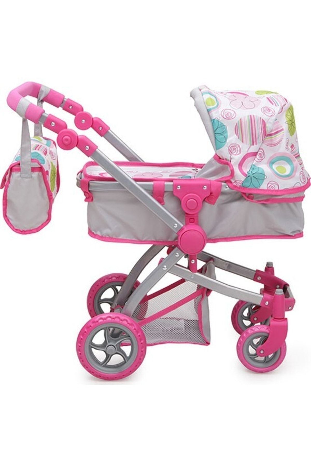Nano Oyuncak Bebek Arabası Pink Rose