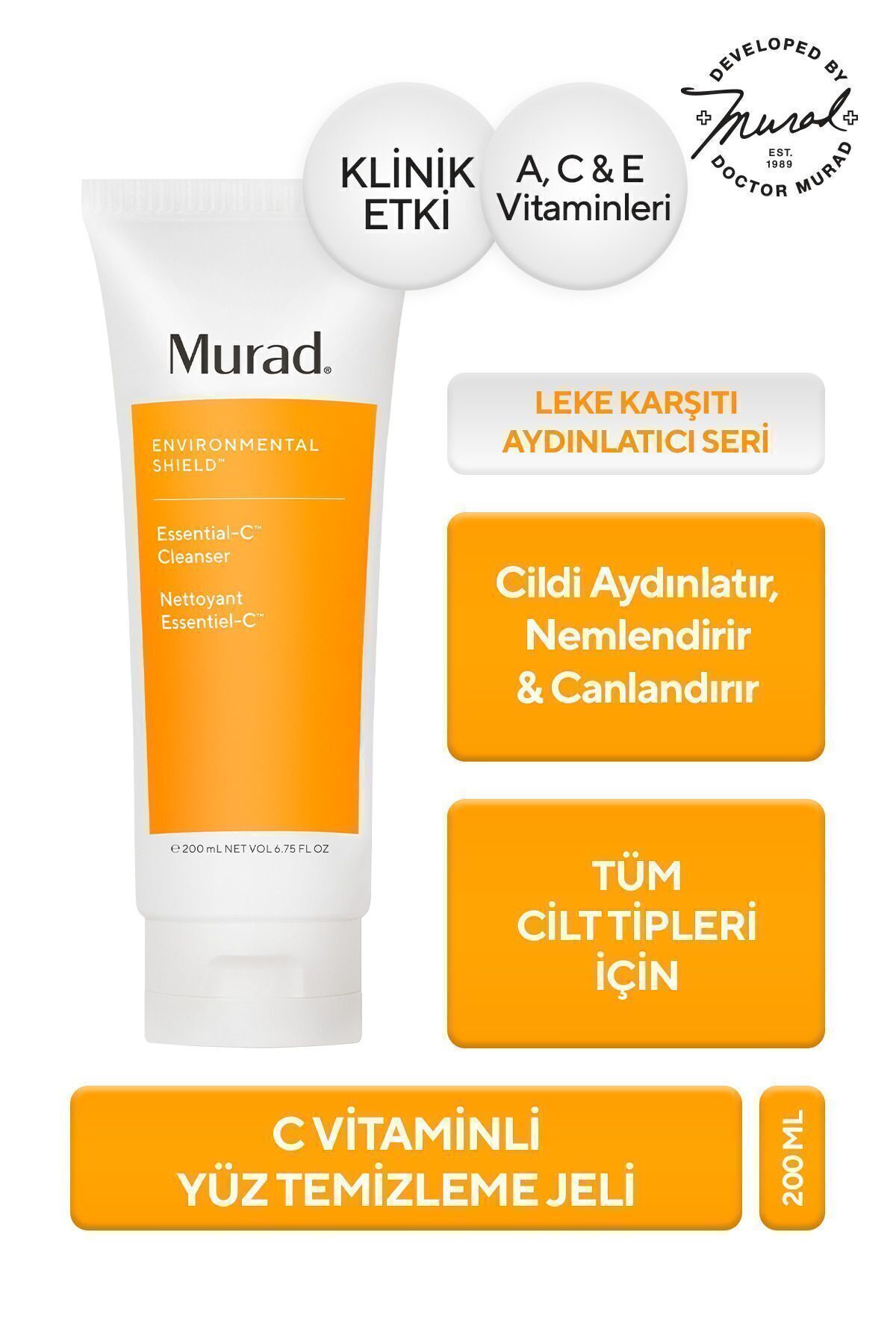 Murad Essential C Cleanser – C Vitaminli Yüz Temizleme Jeli 200 ml