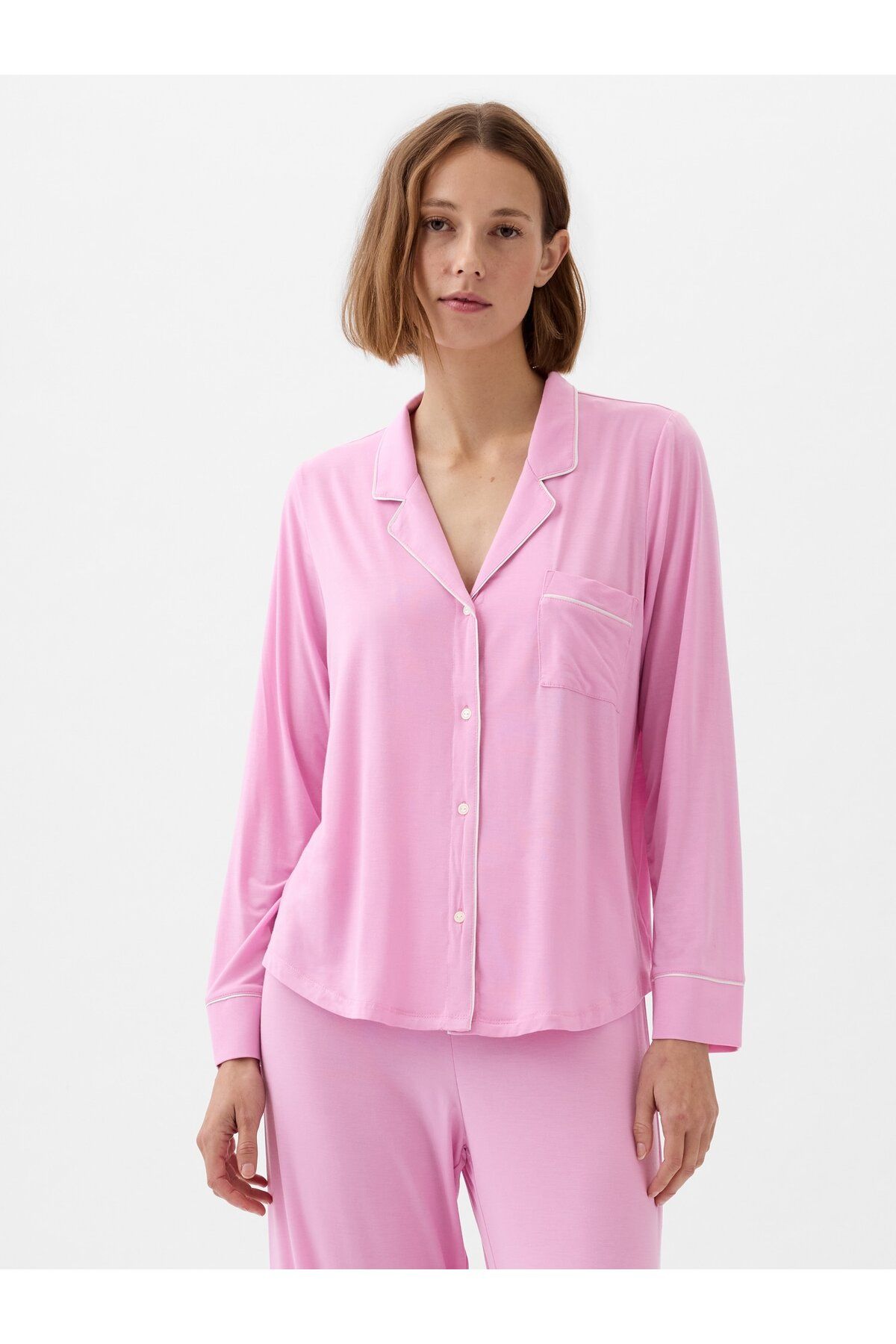 GAP Kadın Pembe Modal Pijama Üstü