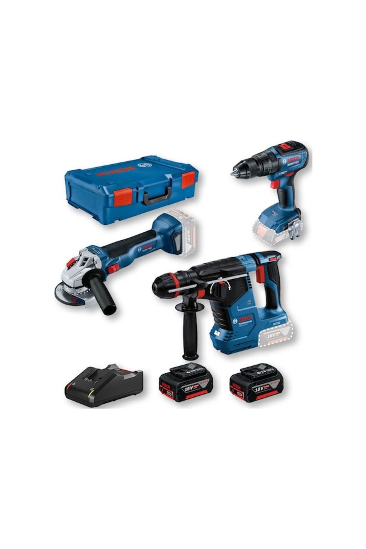 Bosch Gbh 187 Gws 18v-10 Gsr 18v-50 Vidalama Kırıcı Taşlama Seti - 0615990n42