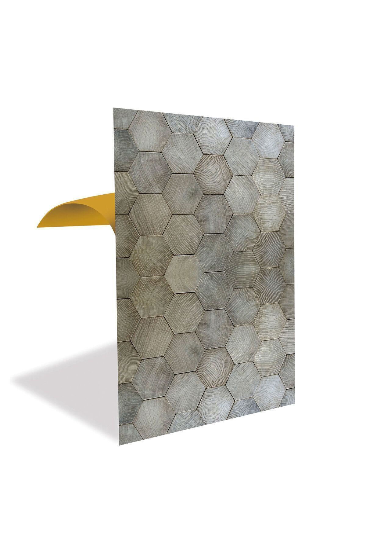 Tink Kendinden Yapışkanlı Altıgen Ahşap Desenli Pvc Panel 41x62 Cm (12 Adet) 3 M²
