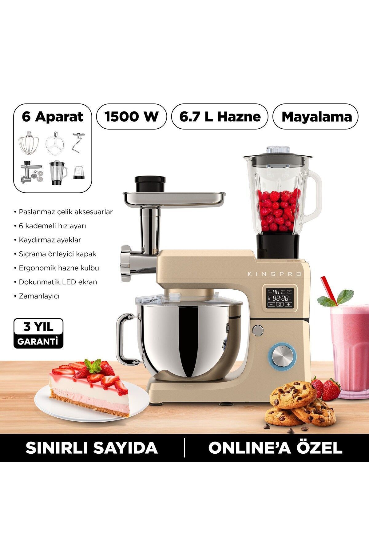 KİNGPRO Modore Ksm4000 Mutfak Şefi-altın