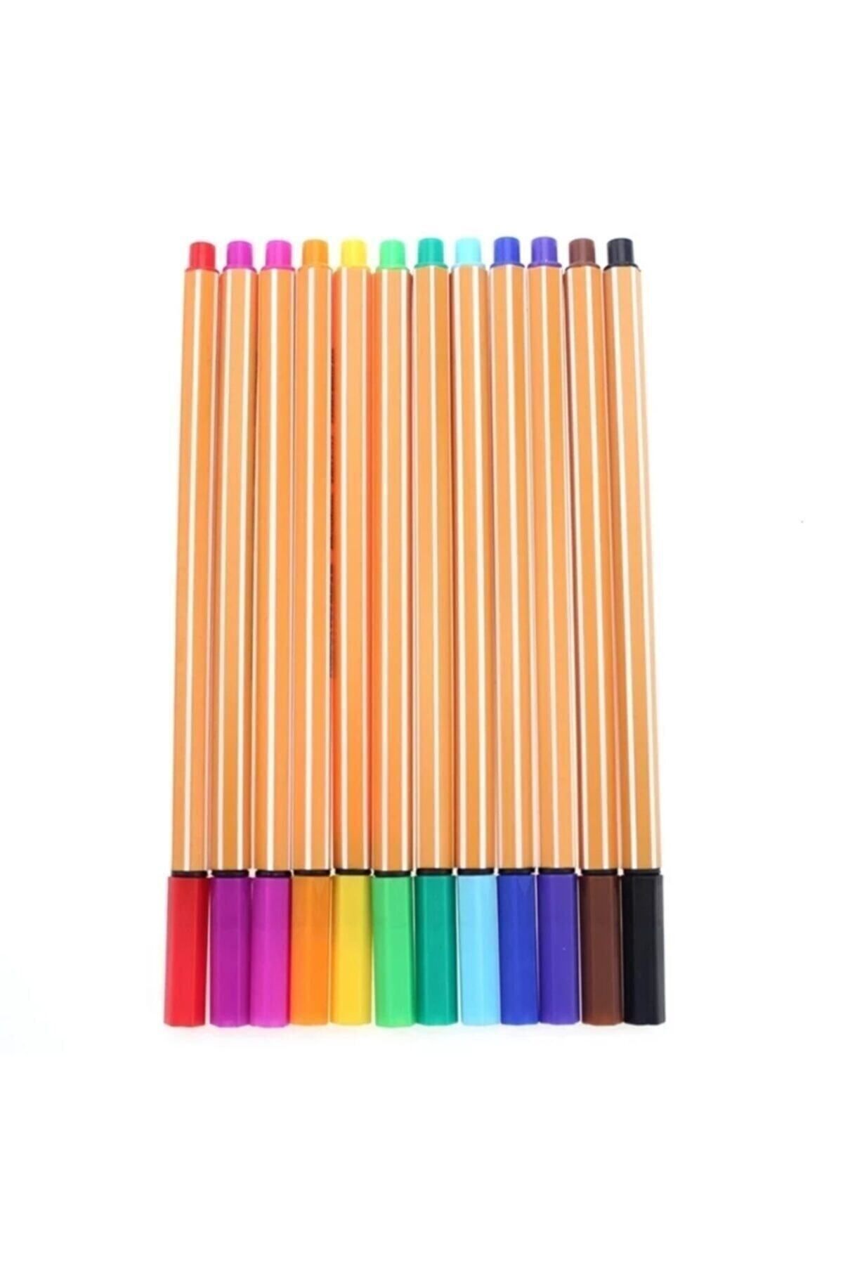 YEŞİL KIRTASİYE 12 Li Renkli Kalem Fineliner Set