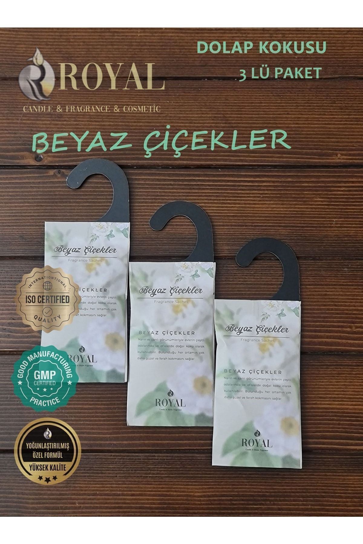 Royal Mum 3 Adet Kokulu Kese Beyaz Çiçekler