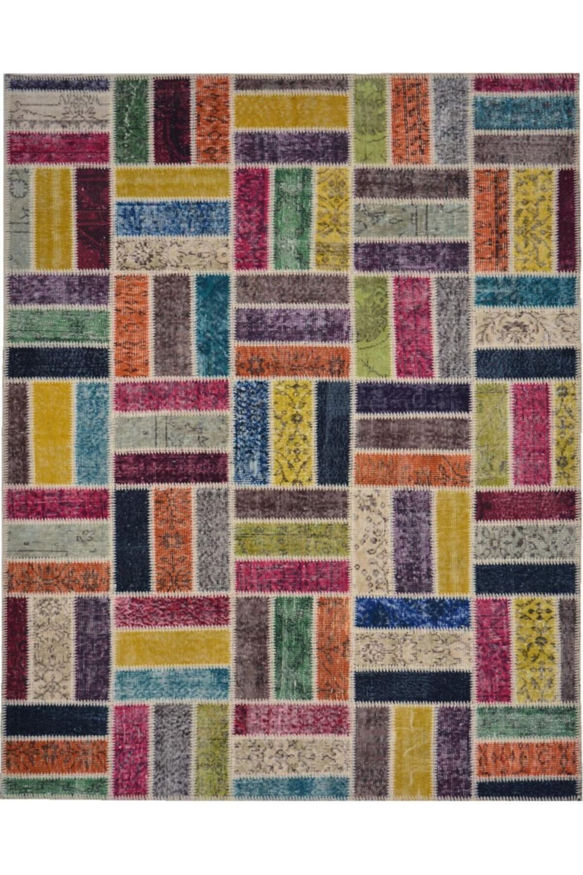 Madalyon Patchwork El Dokuma Anadolu Kilimi