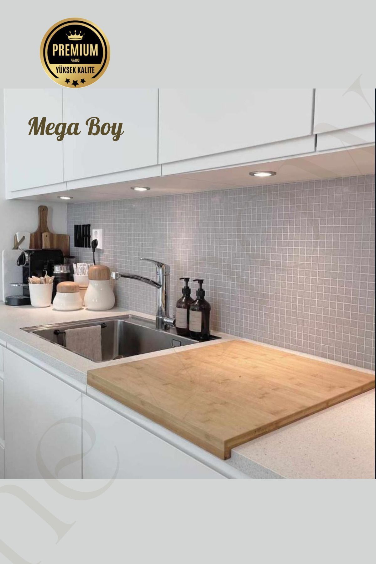 NEWNOW Mega Boy Bambu Kesme Tahtası, Hamur Açma Tahtası, Tezgah Üstü Kaymaz Bambu 46*53 Cm