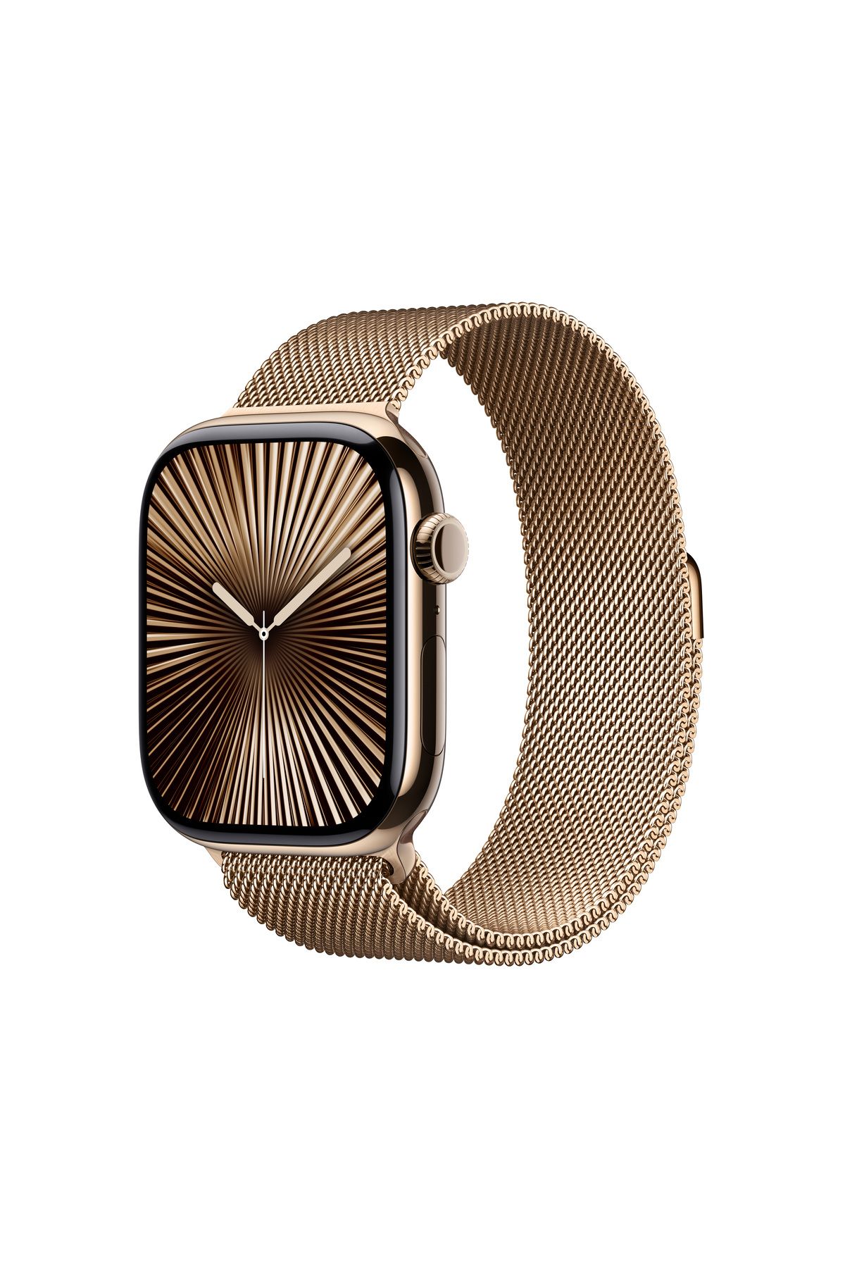 Apple Watch Series 10 GPS + Cellular 46mm Gold Titanium Case with Gold Milanese Loop - M/L
