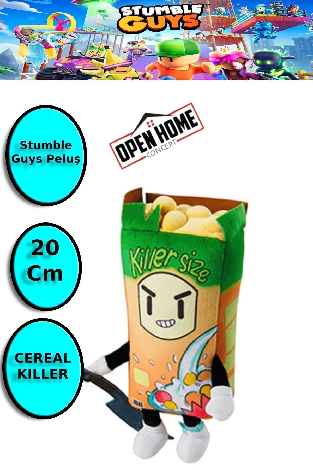 TOYFEST Stumble Guys 20 cm Peluş  - CEREAL KILLER