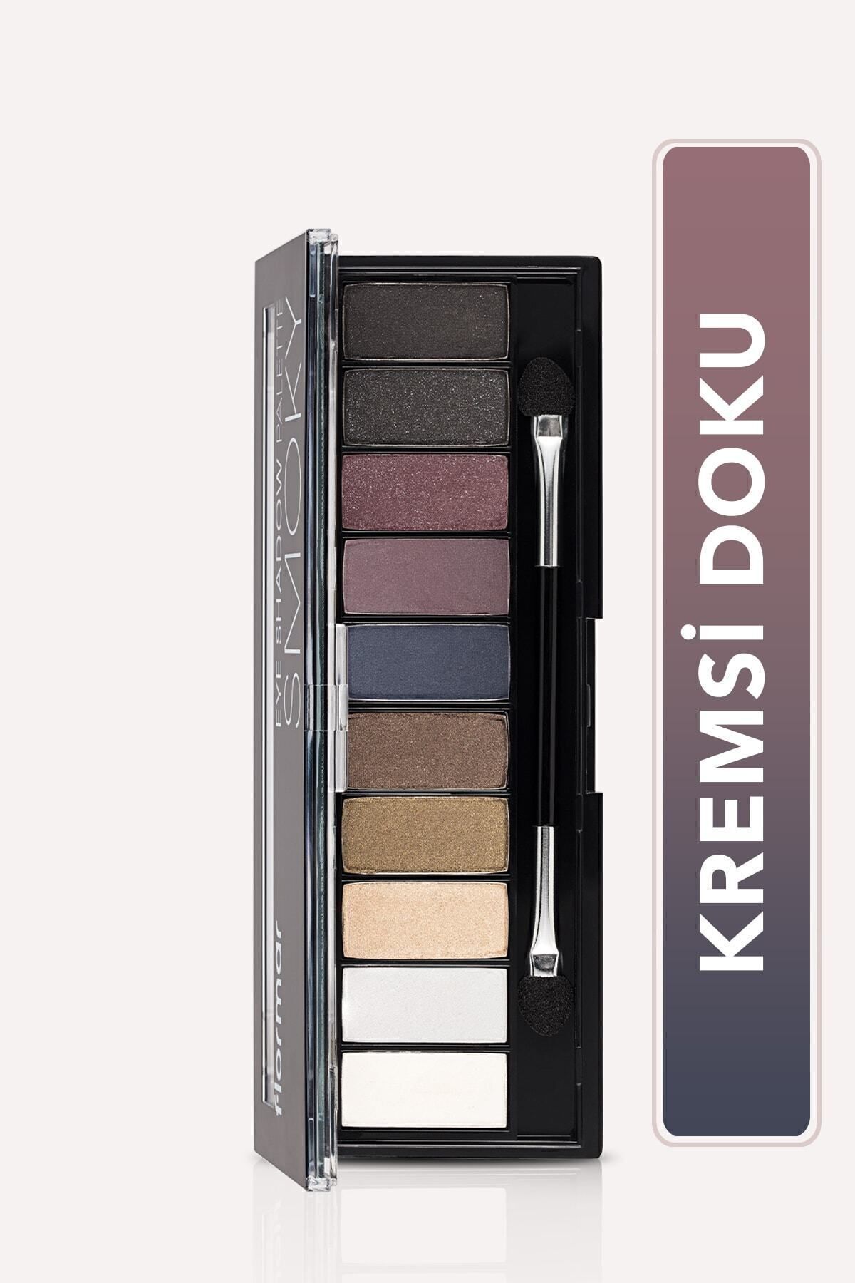 Flormar 10'lu Far Paleti (DUMANLI RENK TONLARI) - Eyeshadow Palette - 002 Smoky - 8690604479535